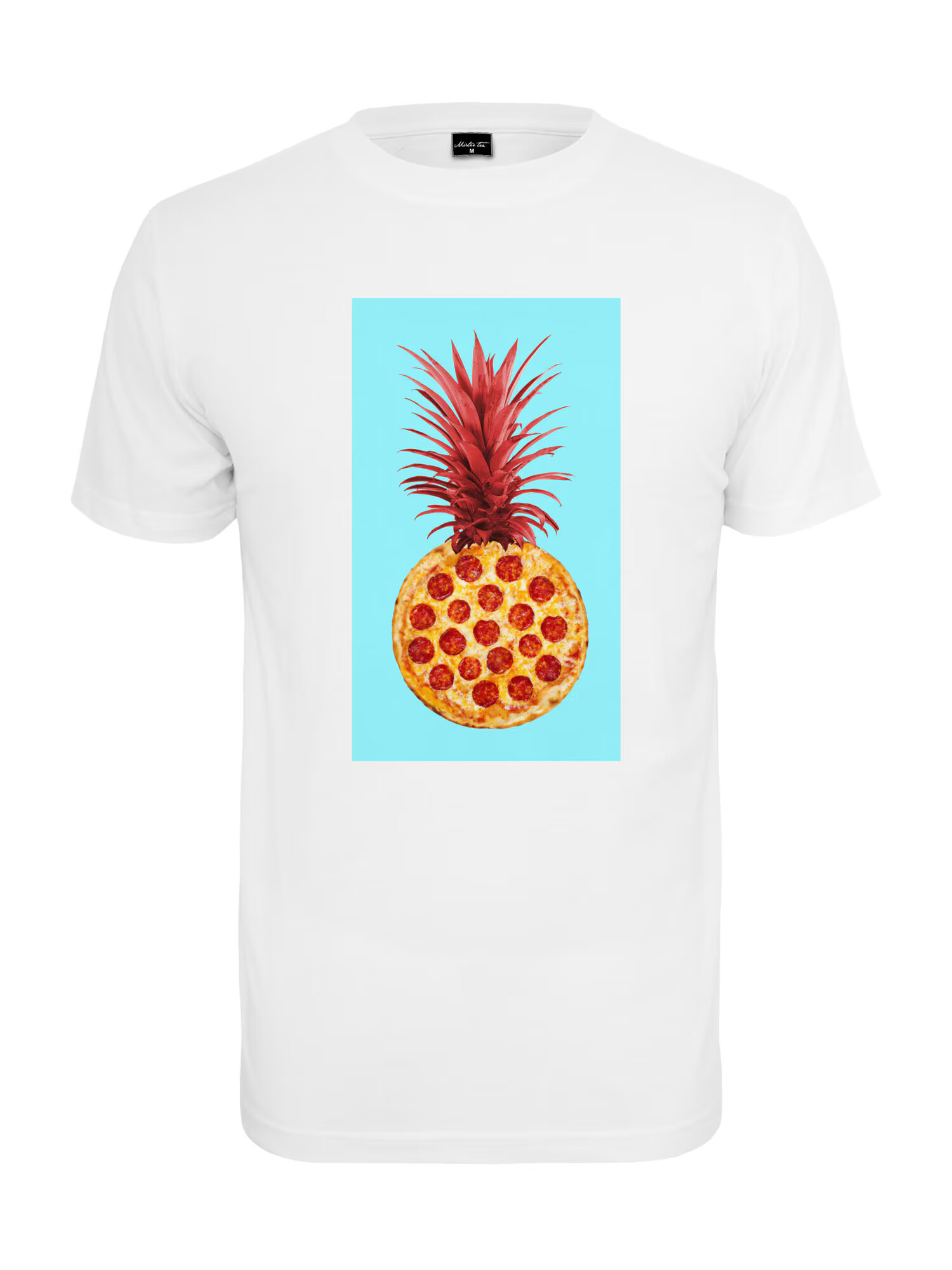 Mister Tee Μπλουζάκι 'Pizza Pineapple' τιρκουάζ / σκούρο κίτρινο / κόκκινο / λευκό - Pepit.gr