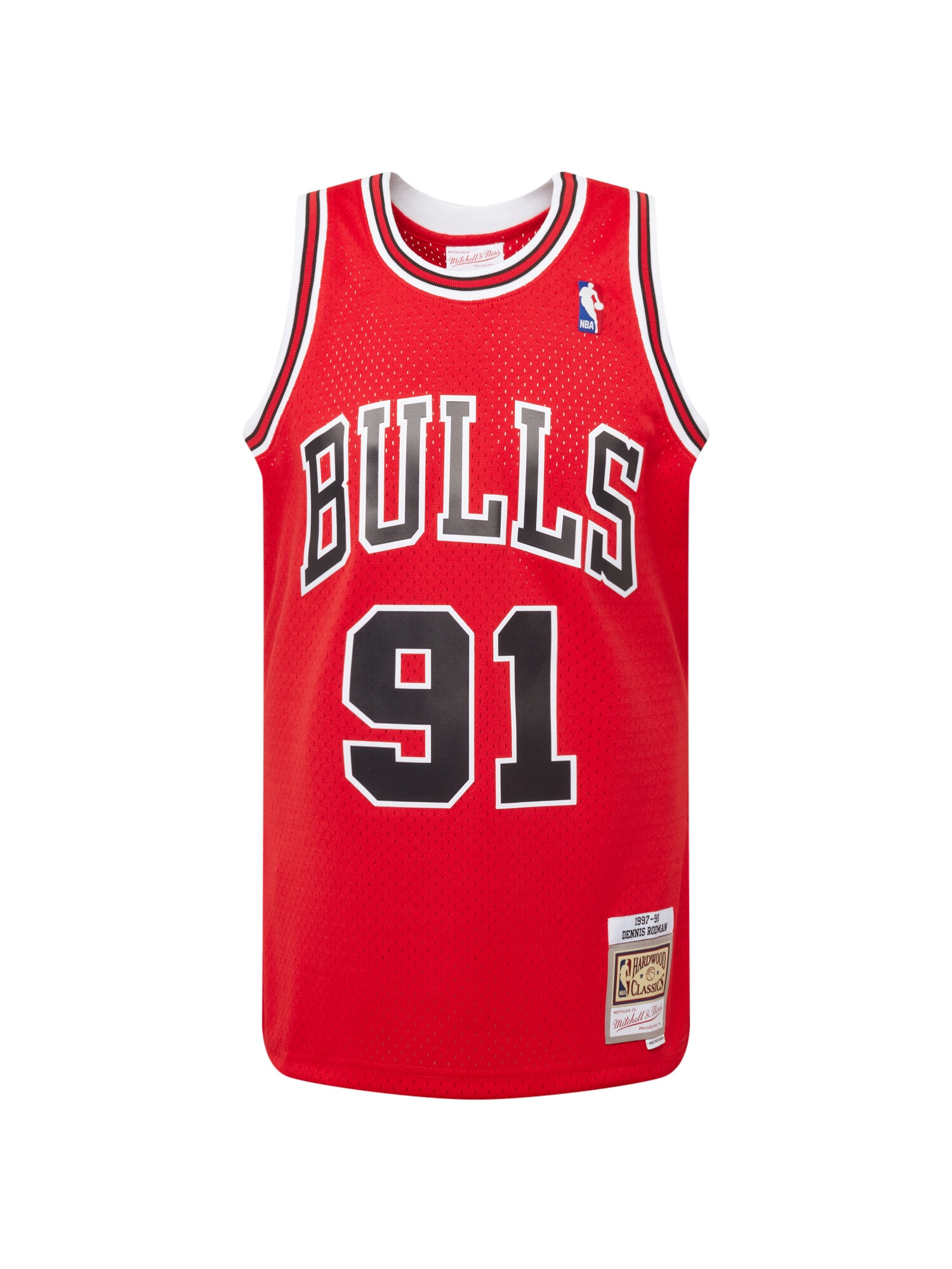 Mitchell & Ness Μπλουζάκι 'Dennis Rodman' κόκκινο / μαύρο / λευκό - Pepit.gr