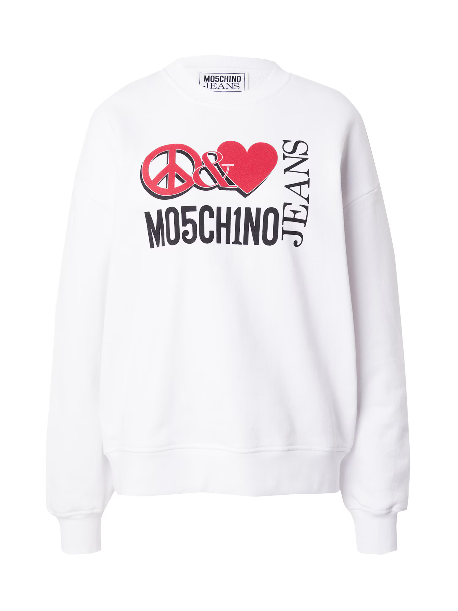 Moschino Jeans Μπλούζα φούτερ έντονο κόκκινο / μαύρο / λευκό - Pepit.gr