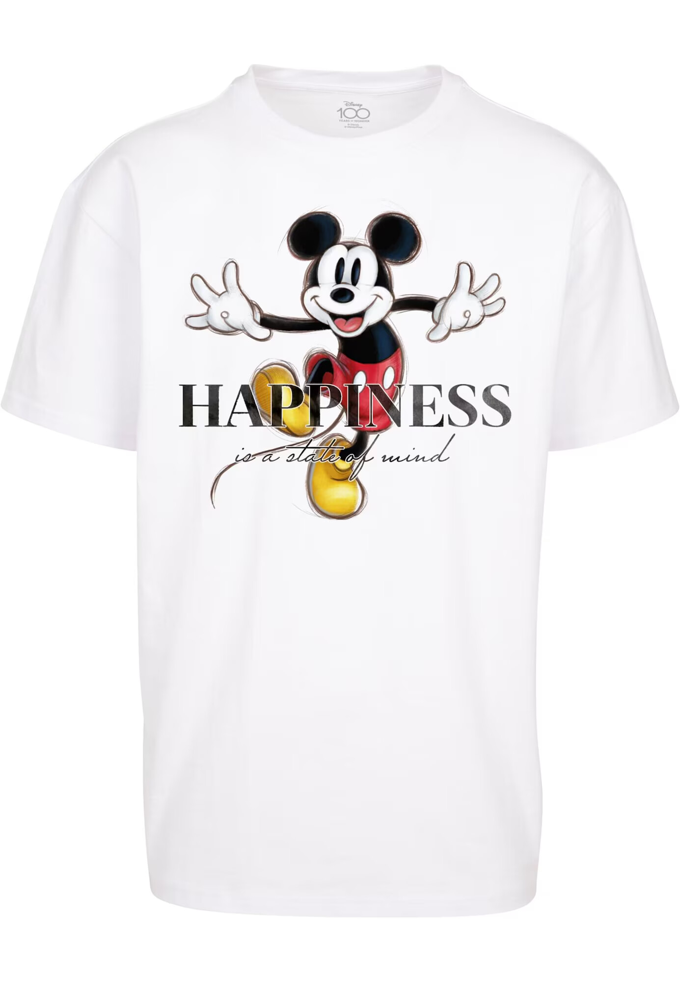 MT Upscale Μπλουζάκι 'Disney 100 Mickey Happiness' σαφράν / κόκκινο φωτιάς / μαύρο / λευκό - Pepit.gr