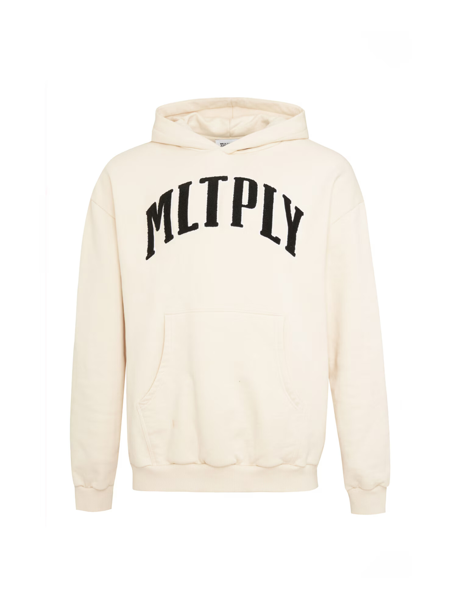 Multiply Apparel Μπλούζα φούτερ 'Embroidery' ανοικτό μπεζ / μαύρο / λευκό - Pepit.gr