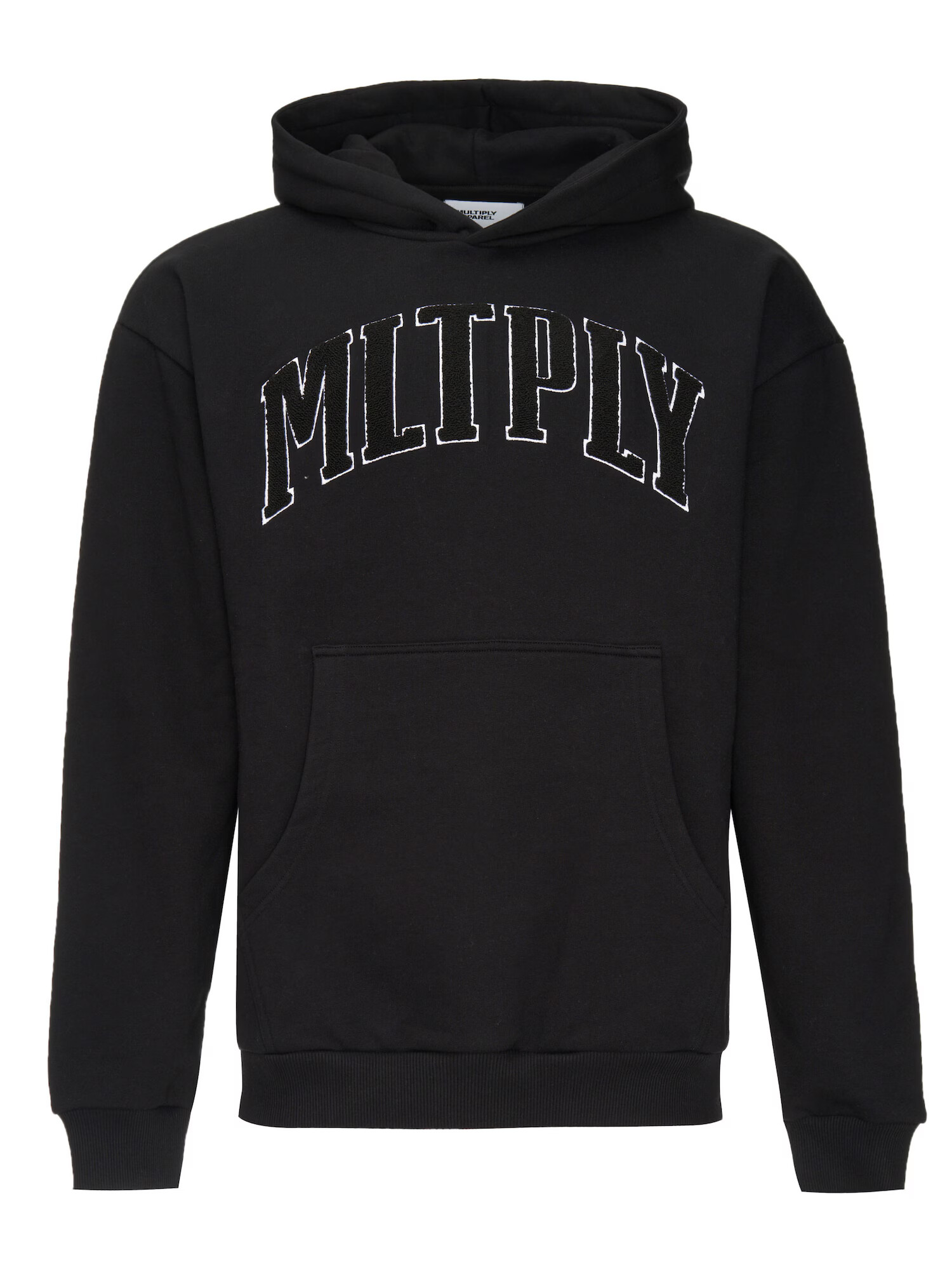 Multiply Apparel Μπλούζα φούτερ μαύρο / λευκό - Pepit.gr