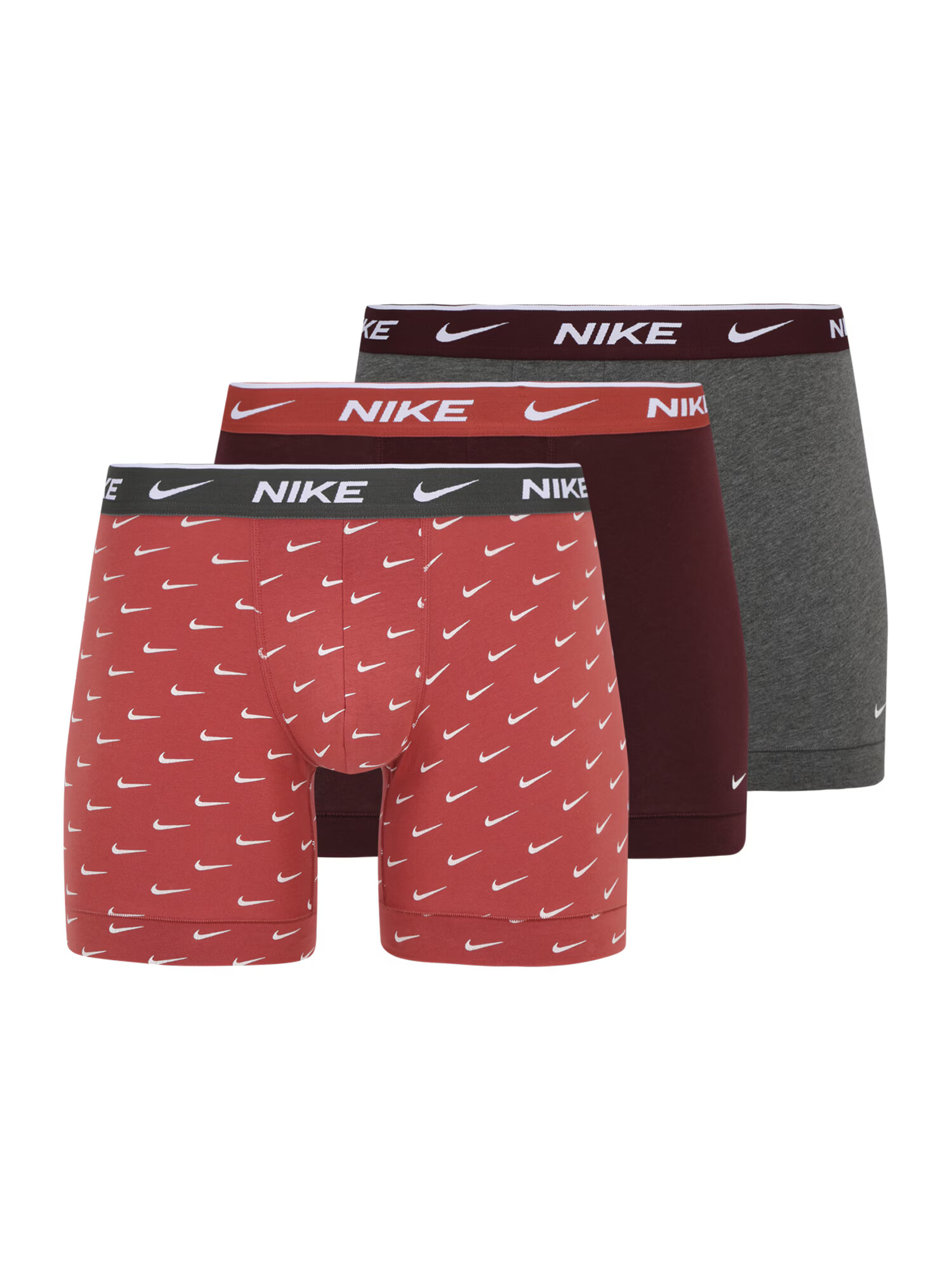 NIKE Αθλητικό σλιπ γκρι μελανζέ / πορτοκαλί / κόκκινο κρασί / λευκό - Pepit.gr