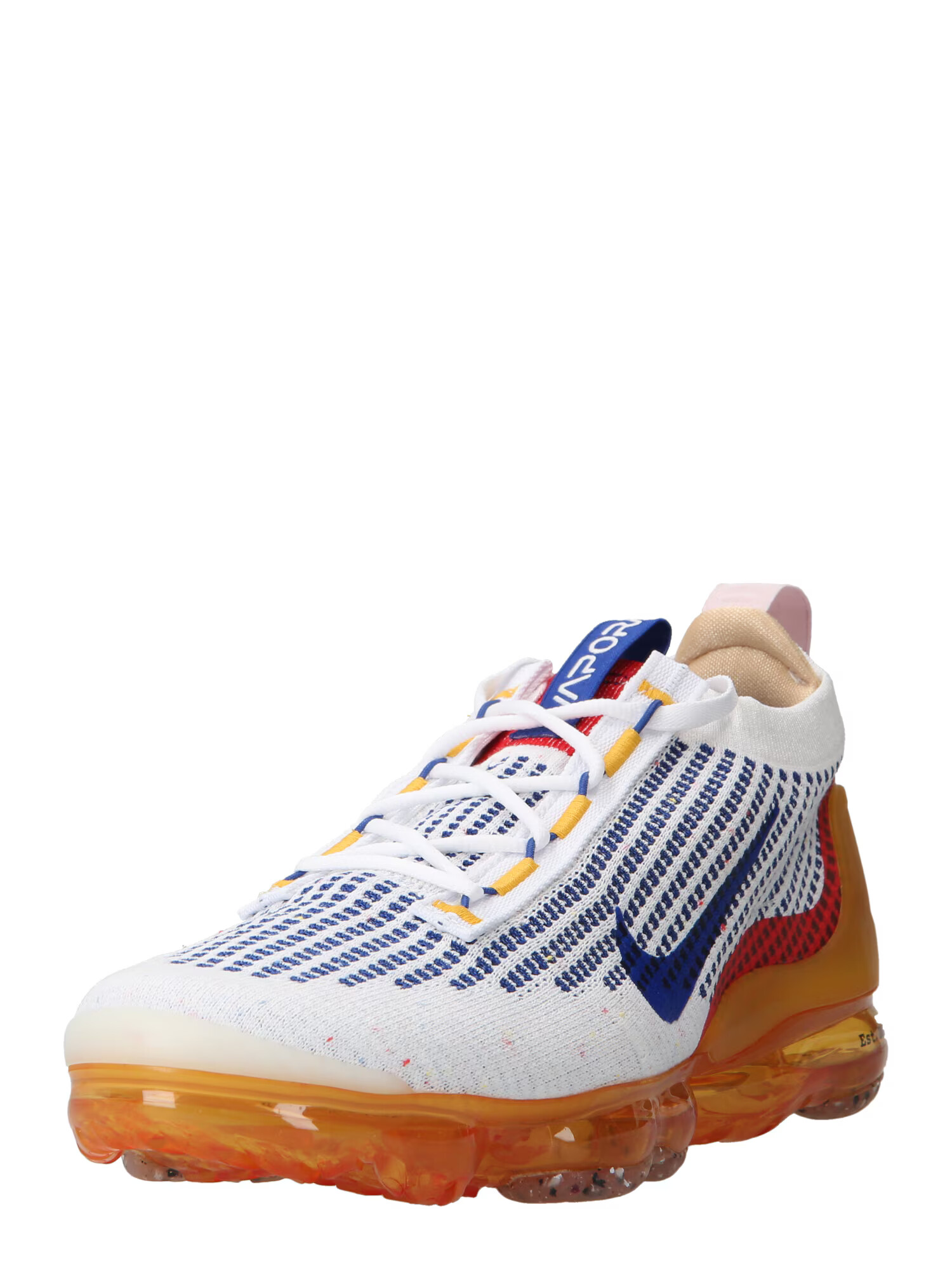 Nike Sportswear Αθλητικό παπούτσι 'AIR VAPORMAX 2021 FK SE' σκούρο μπλε / κίτρινο / σκούρο κόκκινο / λευκό - Pepit.gr