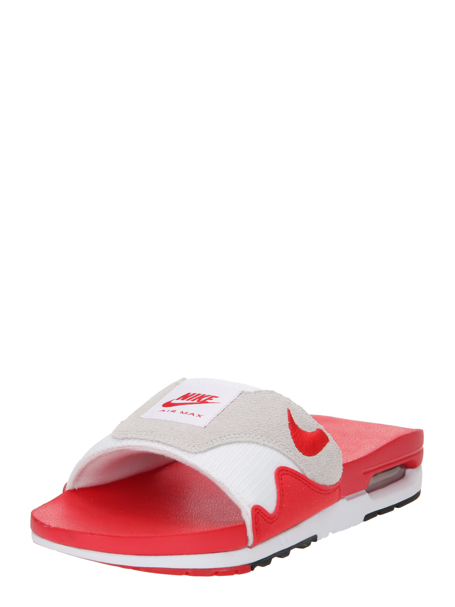 Nike Sportswear Μιούλ 'AIR MAX 1 SLIDE' ανοικτό γκρι / κόκκινο / λευκό - Pepit.gr