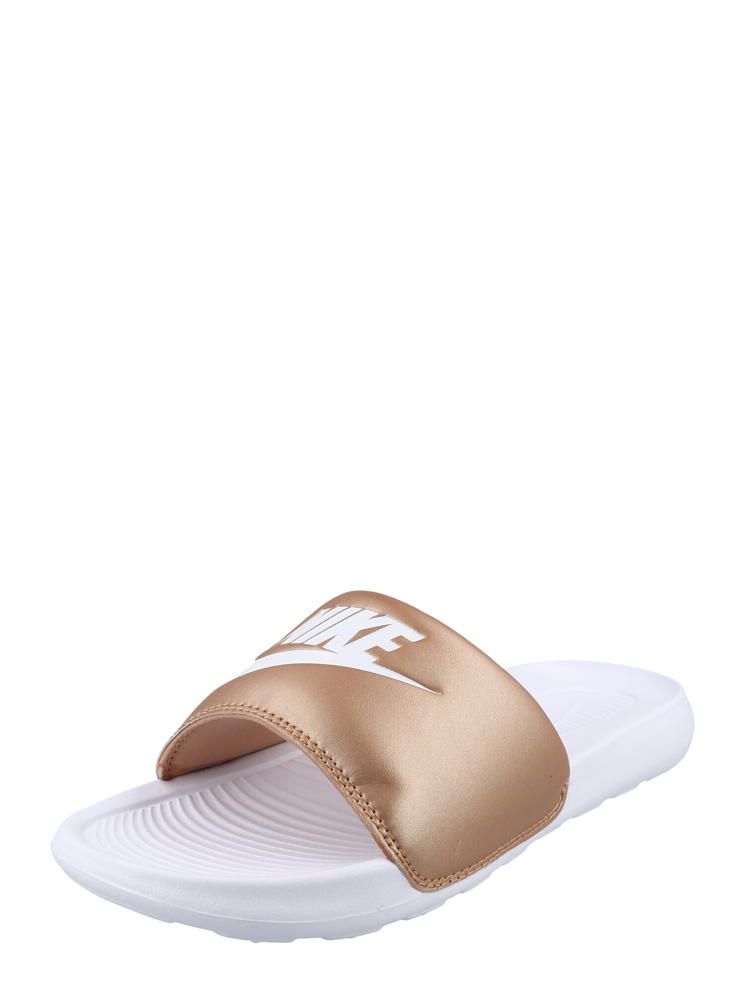 Nike Sportswear Μιούλ 'VICTORI ONE SLIDE' μπρονζέ / λευκό - Pepit.gr