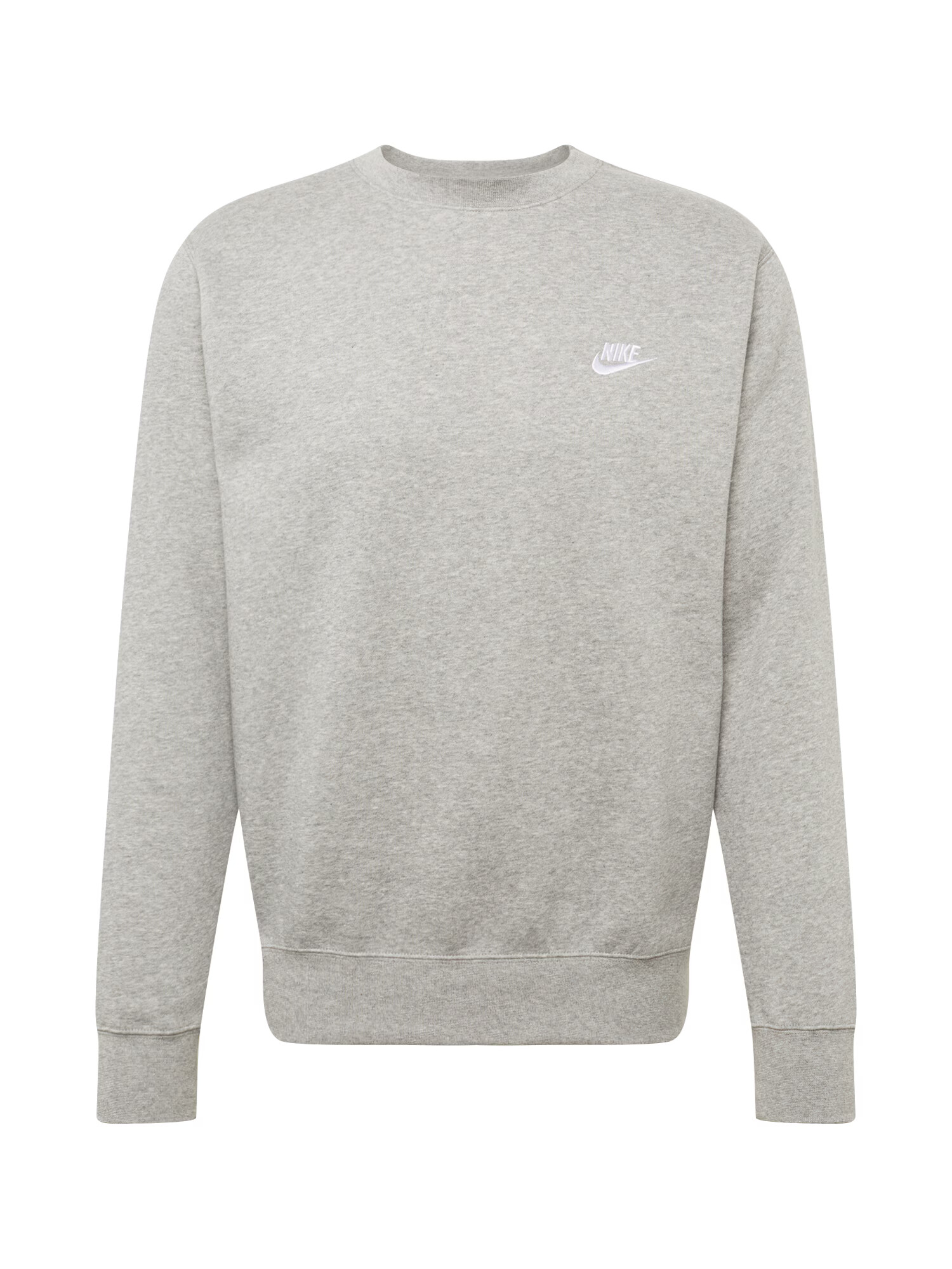 Nike Sportswear Μπλούζα φούτερ 'Club Fleece' ανοικτό γκρι / λευκό - Pepit.gr