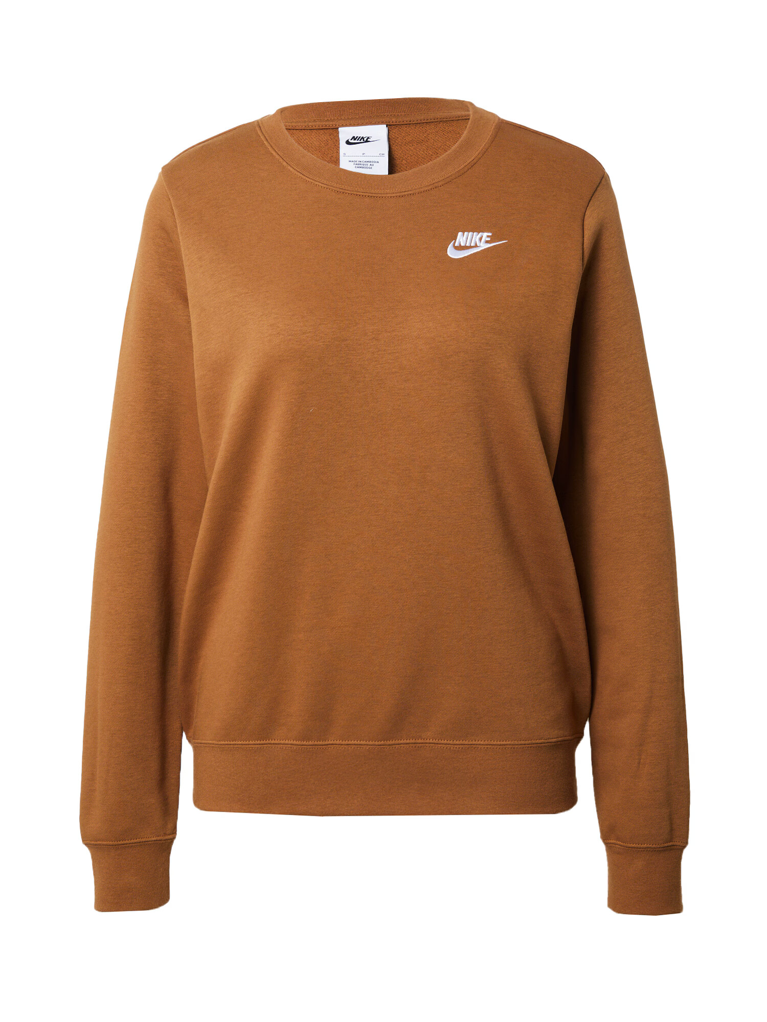 Nike Sportswear Μπλούζα φούτερ καφέ / λευκό - Pepit.gr