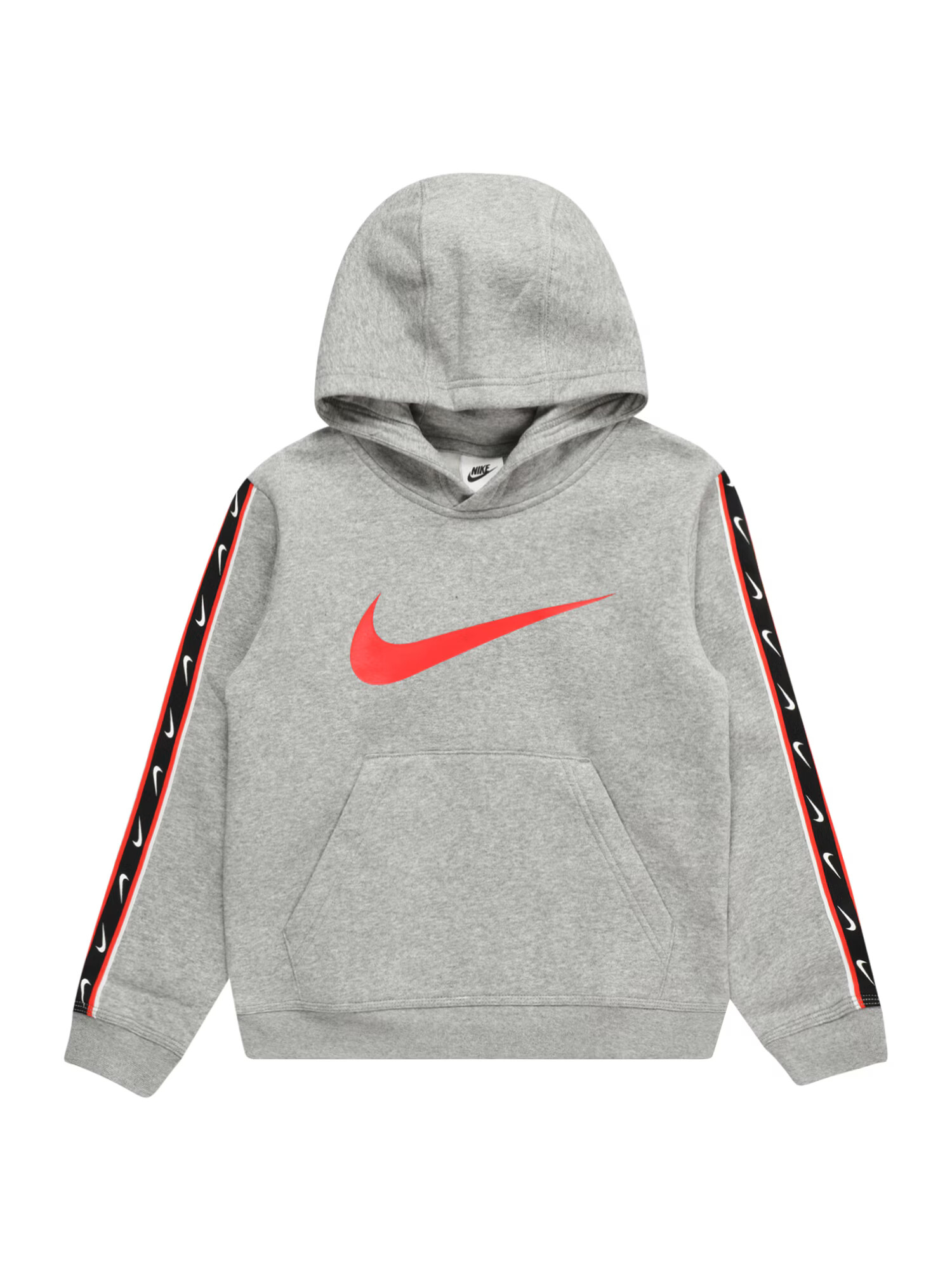 Nike Sportswear Μπλούζα φούτερ 'REPEAT' γκρι μελανζέ / πορτοκαλί νέον / μαύρο / λευκό - Pepit.gr