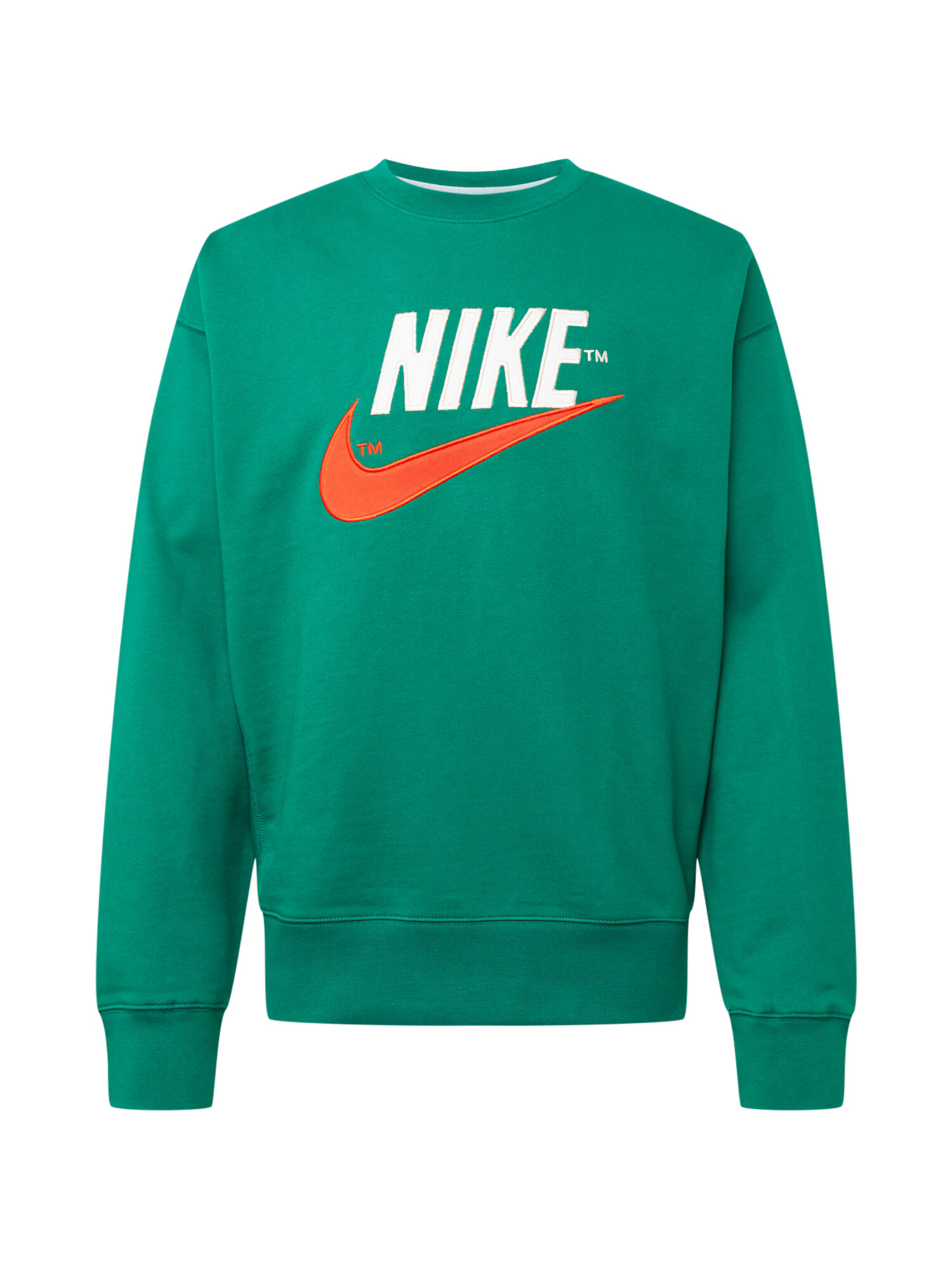 Nike Sportswear Μπλούζα φούτερ σκούρο πράσινο / πορτοκαλί / λευκό - Pepit.gr