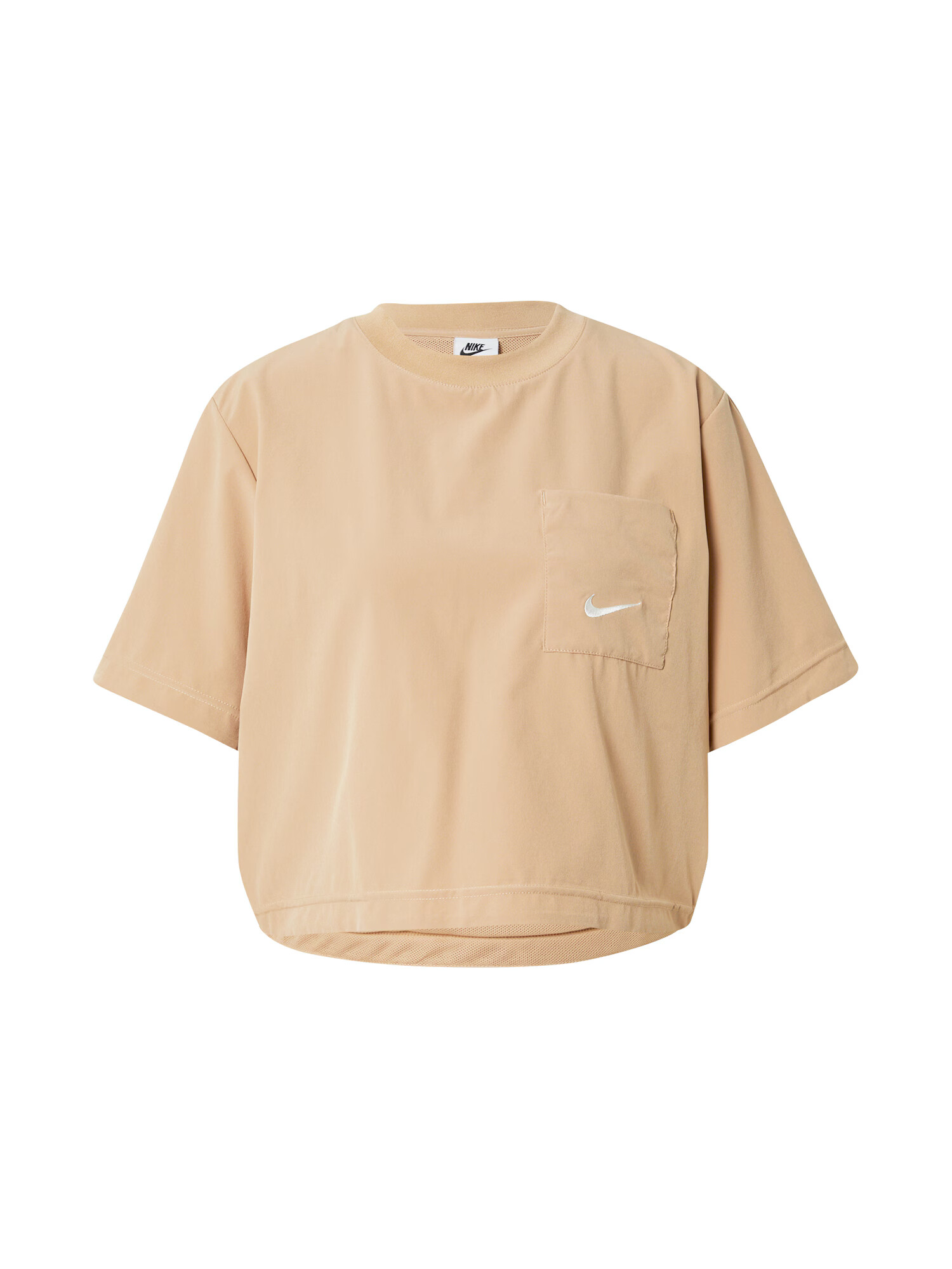 Nike Sportswear Μπλουζάκι σκούρο μπεζ / λευκό - Pepit.gr