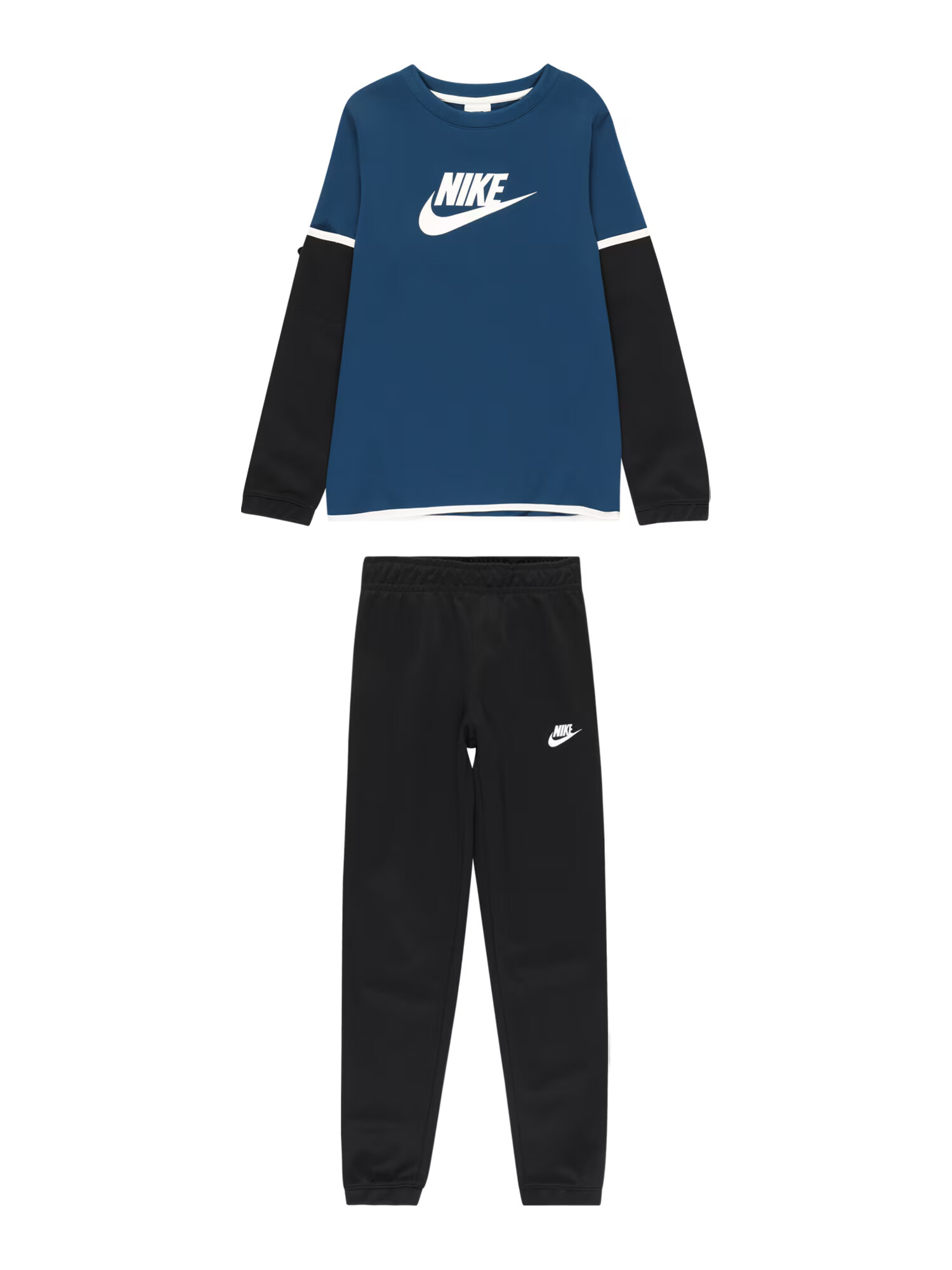 Nike Sportswear Φόρμα τρεξίματος μπλε μαρέν / μαύρο / λευκό - Pepit.gr