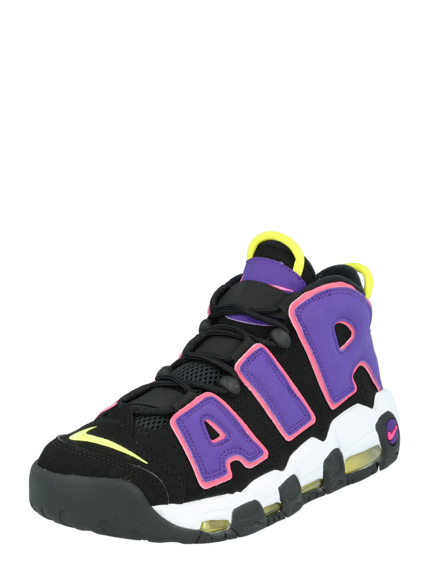 Nike Sportswear Σνίκερ ψηλό 'AIR MORE UPTEMPO '96' κίτρινο νέον / σκούρο λιλά / ροζ / μαύρο - Pepit.gr