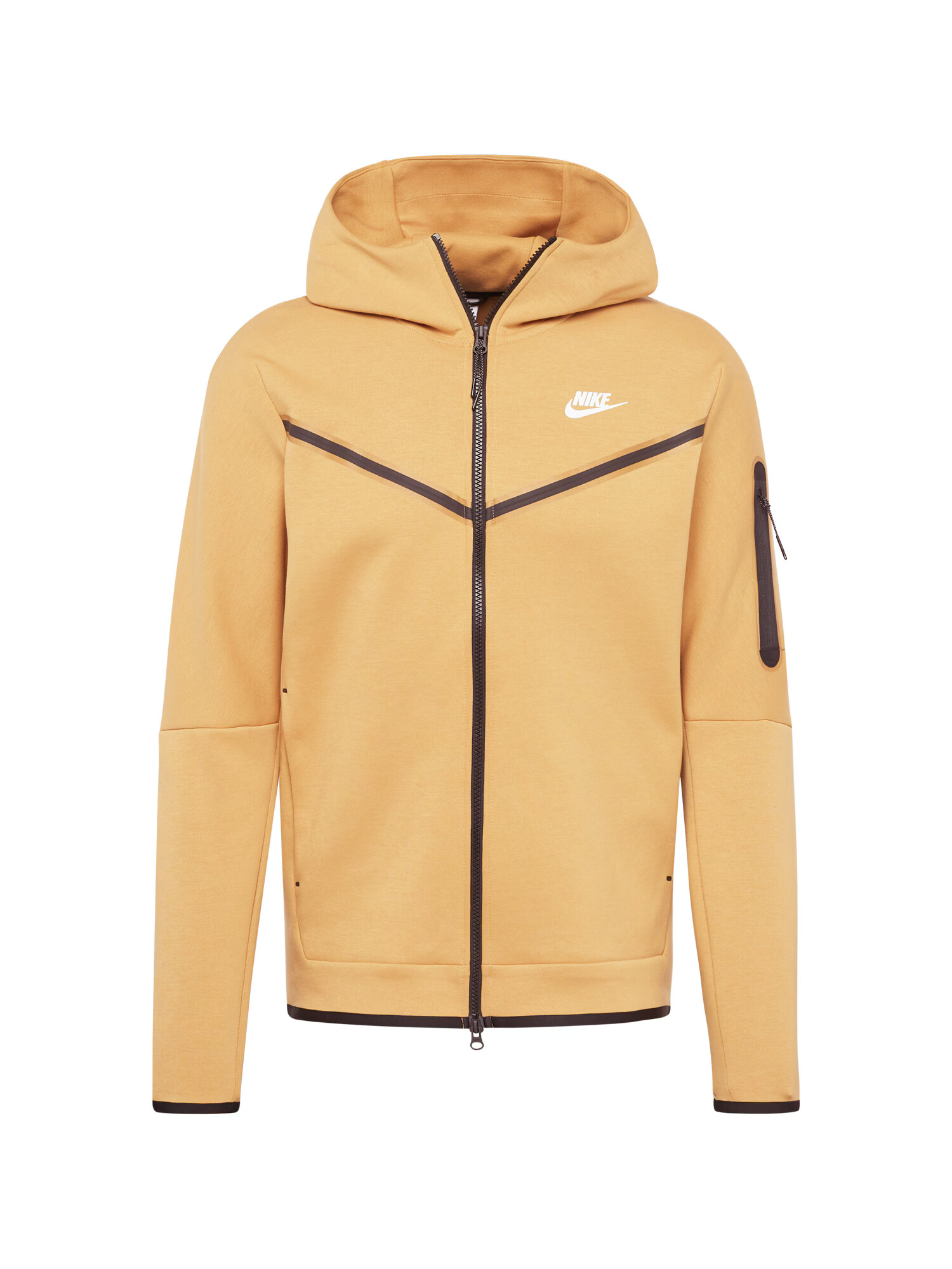 Nike Sportswear Ζακέτα φούτερ άμμος / σοκολατί / λευκό - Pepit.gr