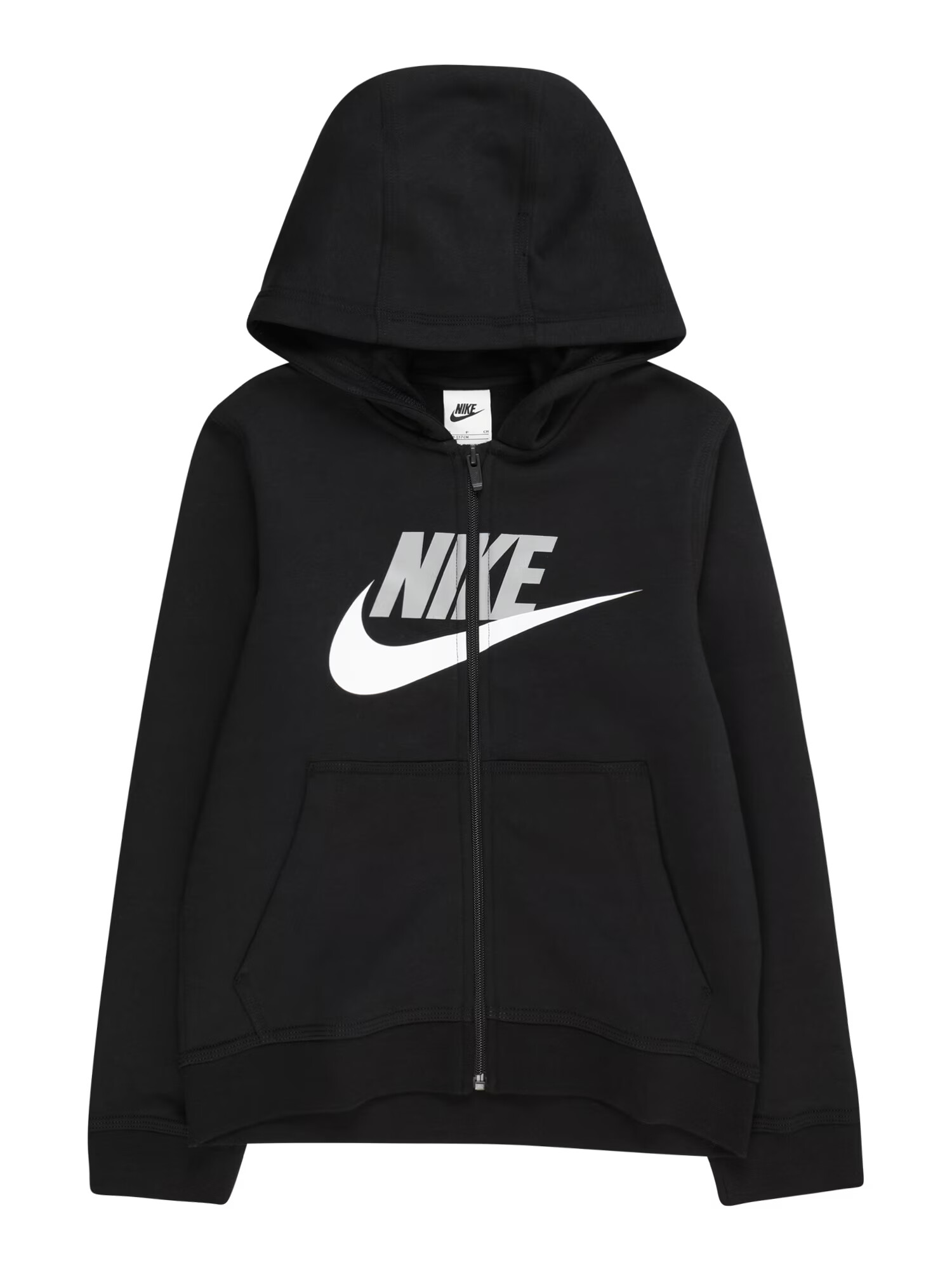 Nike Sportswear Ζακέτα φούτερ ανοικτό γκρι / μαύρο / λευκό - Pepit.gr