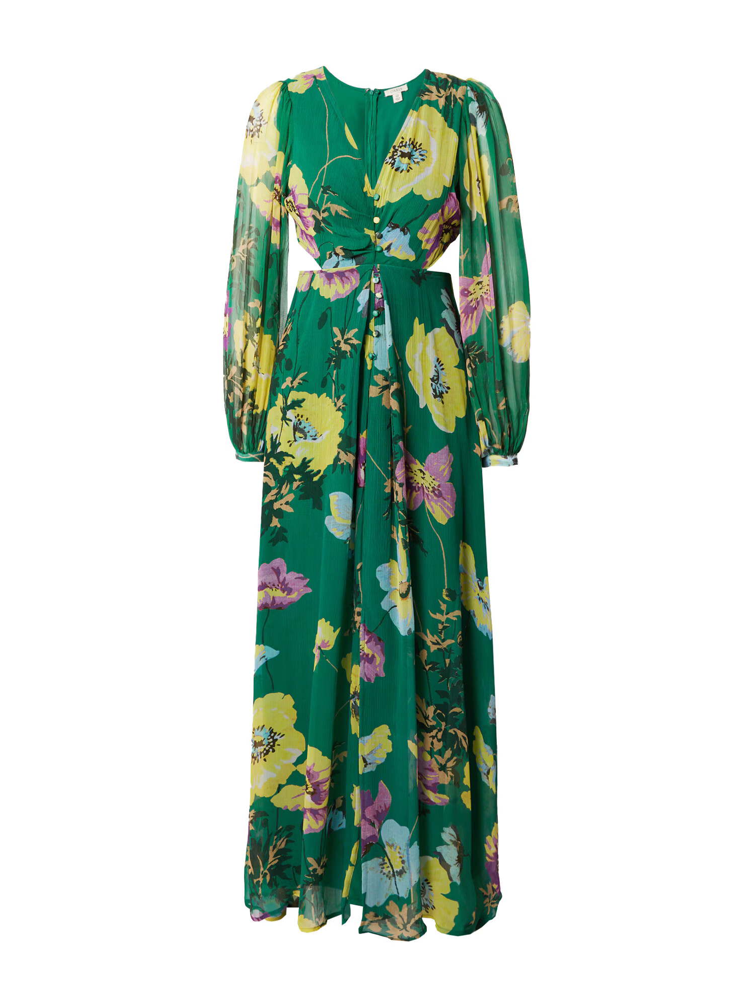 Oasis Φόρεμα 'Soft Floral Button Detail Cut Out Maxi D' σμαραγδί / ανάμεικτα χρώματα - Pepit.gr