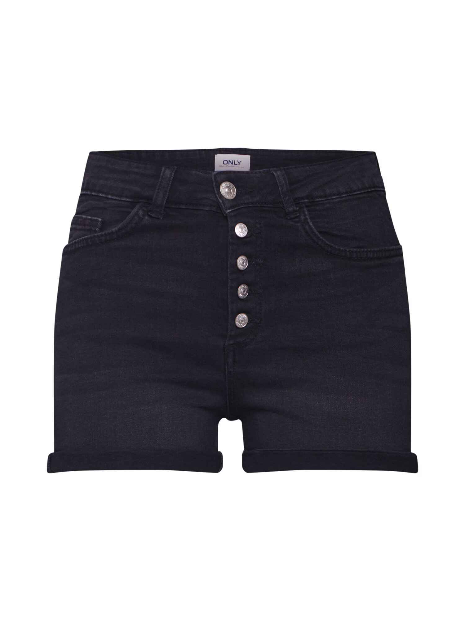 ONLY Τζιν 'ONLHUSH HW BUTTON SHORTS BOX' μαύρο ντένιμ - Pepit.gr