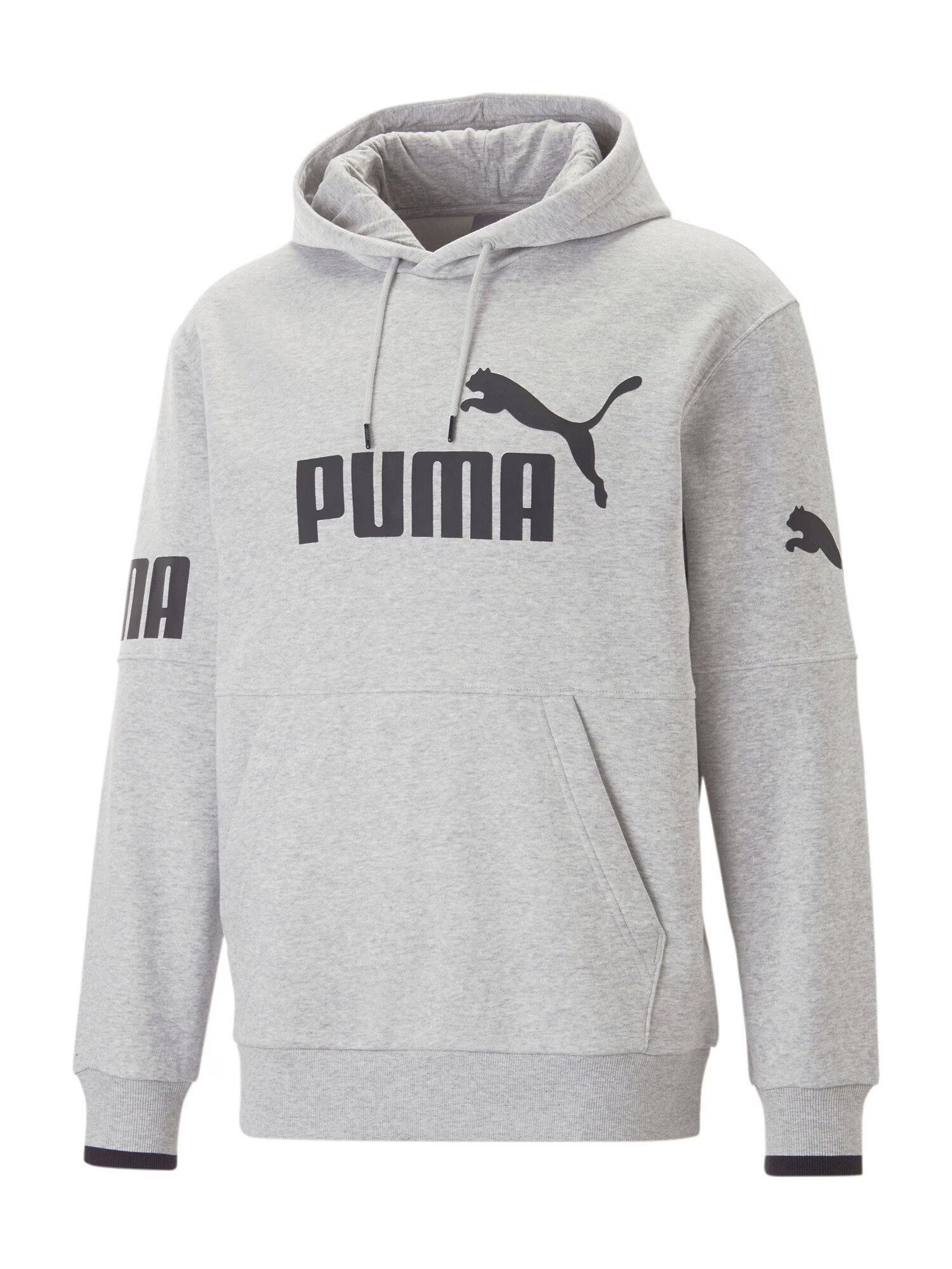 PUMA Αθλητική μπλούζα φούτερ 'POWER' γκρι μελανζέ / μαύρο - Pepit.gr