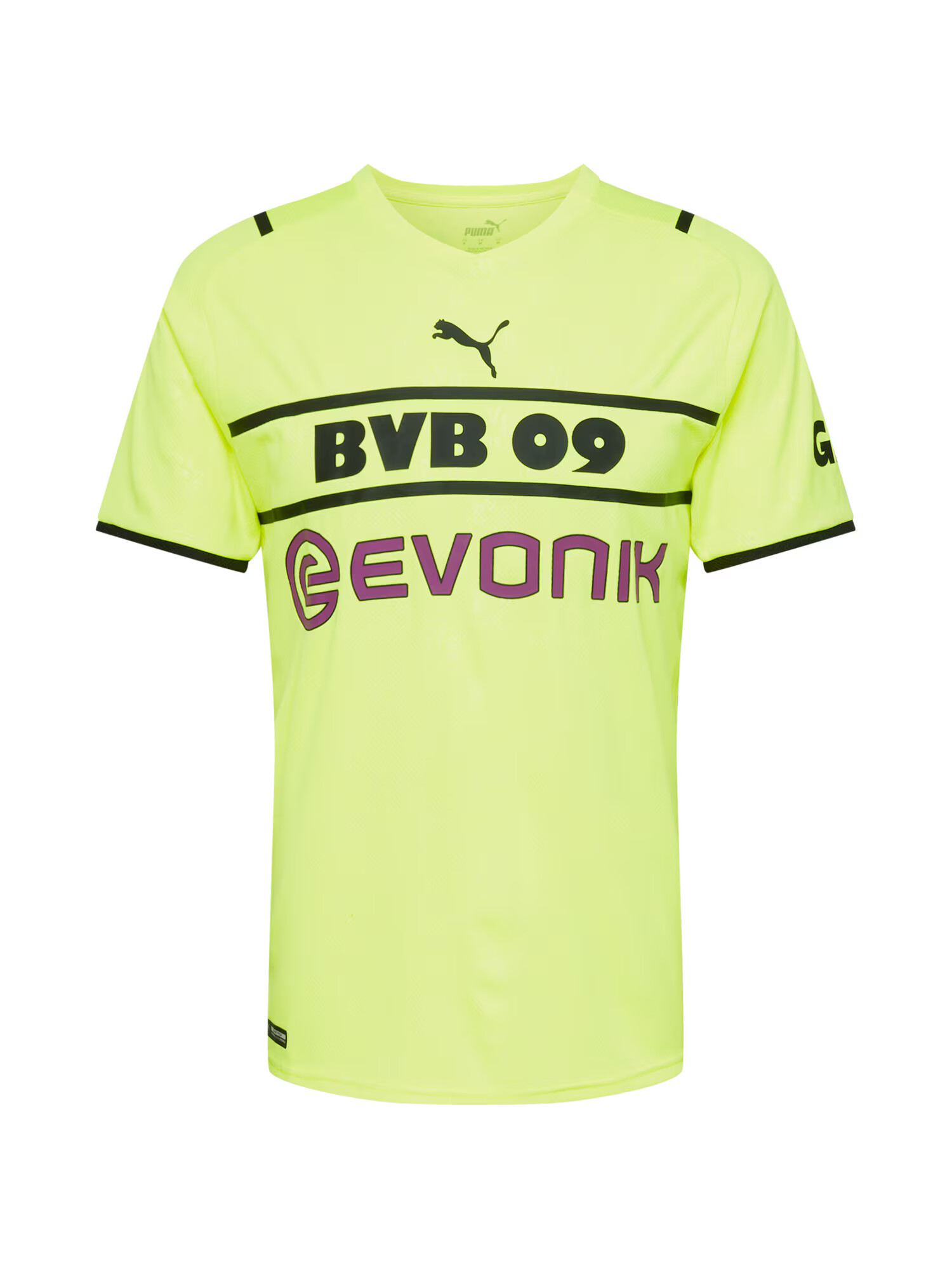 PUMA Αθλητική φανέλα 'BVB CUP Shirt Replica w/ Sponsor' κίτρινο νέον / κόκκινο κρασί / μαύρο - Pepit.gr