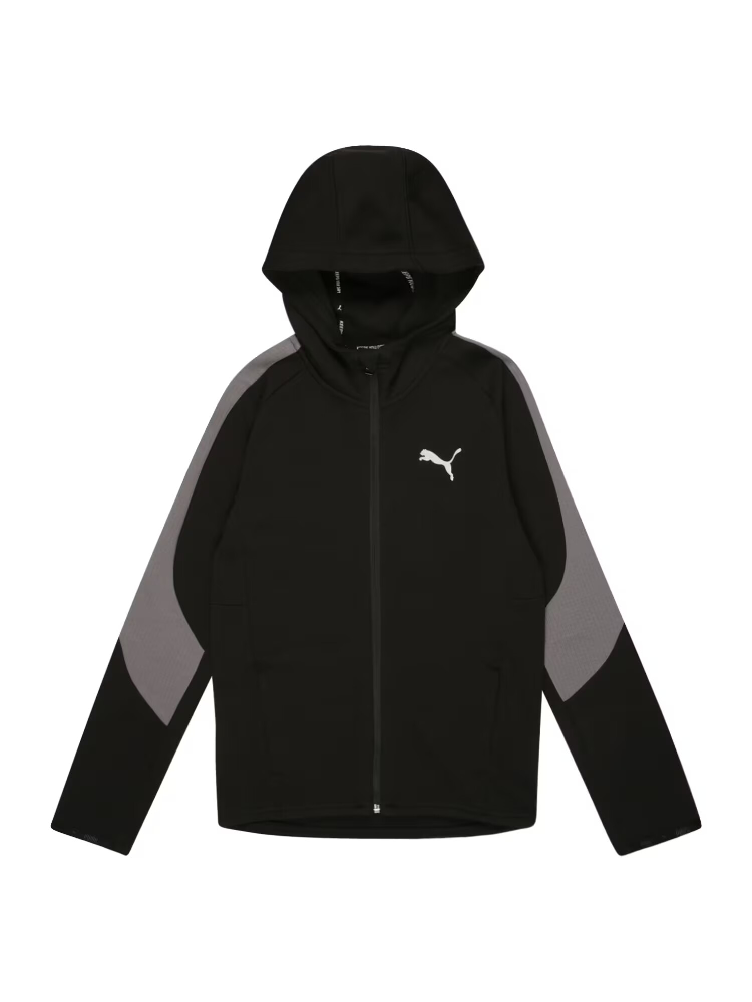 PUMA Αθλητικό μπουφάν 'EVOSTRIPE' γκρι / μαύρο - Pepit.gr