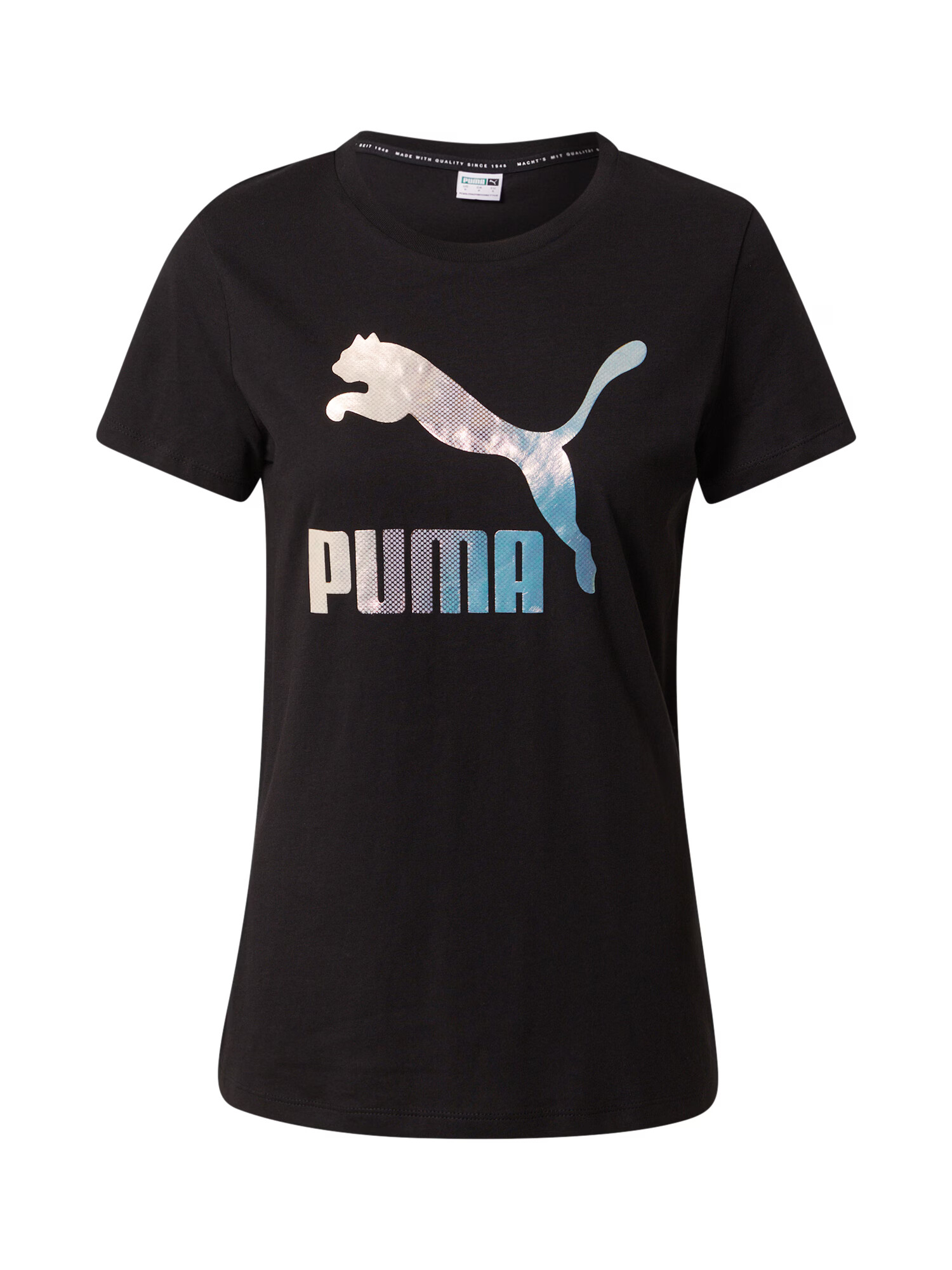 PUMA Λειτουργικό μπλουζάκι 'Crystal' μπεζ / γαλάζιο / μαύρο / ασημί - Pepit.gr