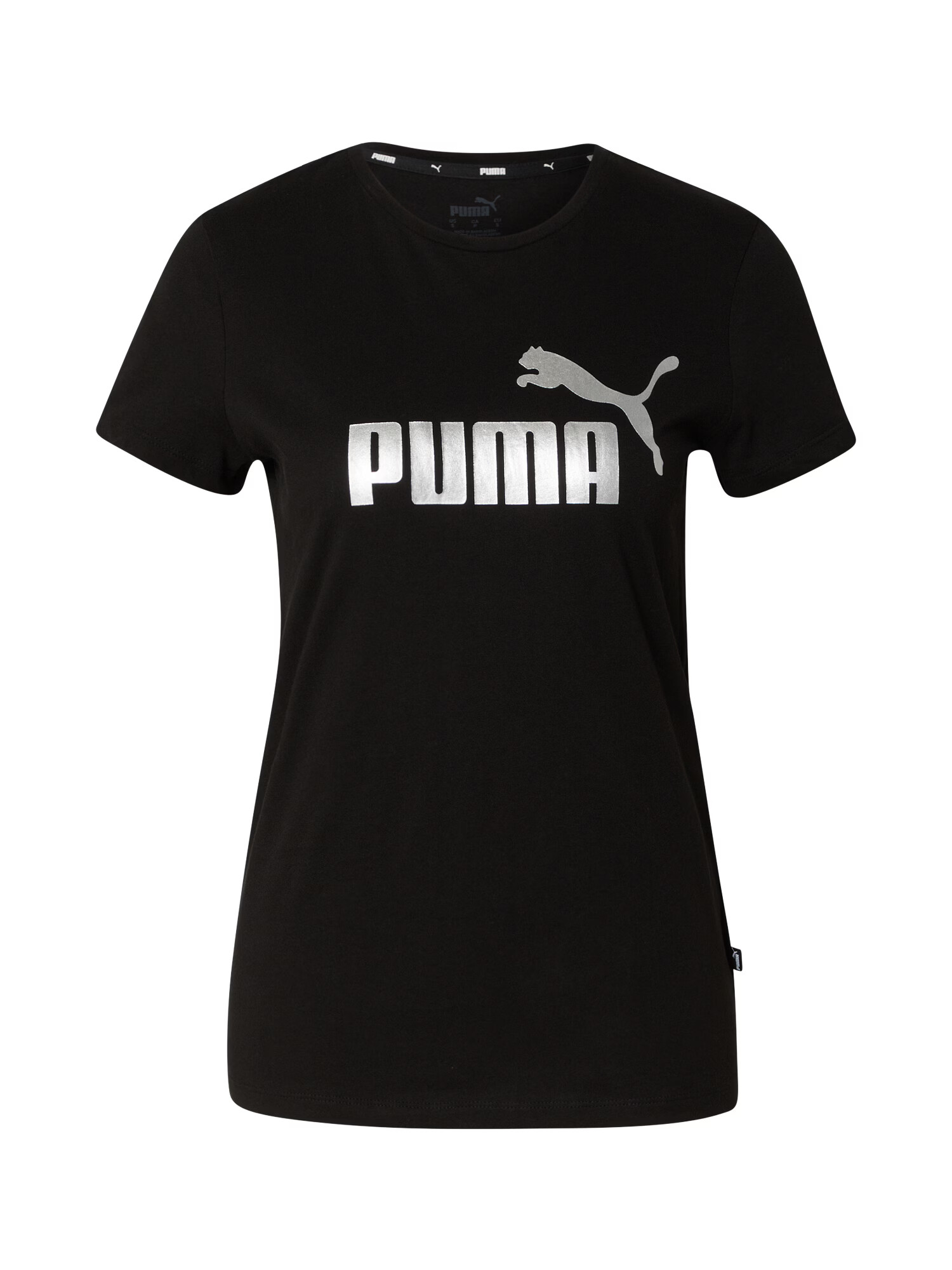 PUMA Λειτουργικό μπλουζάκι 'Essentials+' μαύρο / ασημί - Pepit.gr