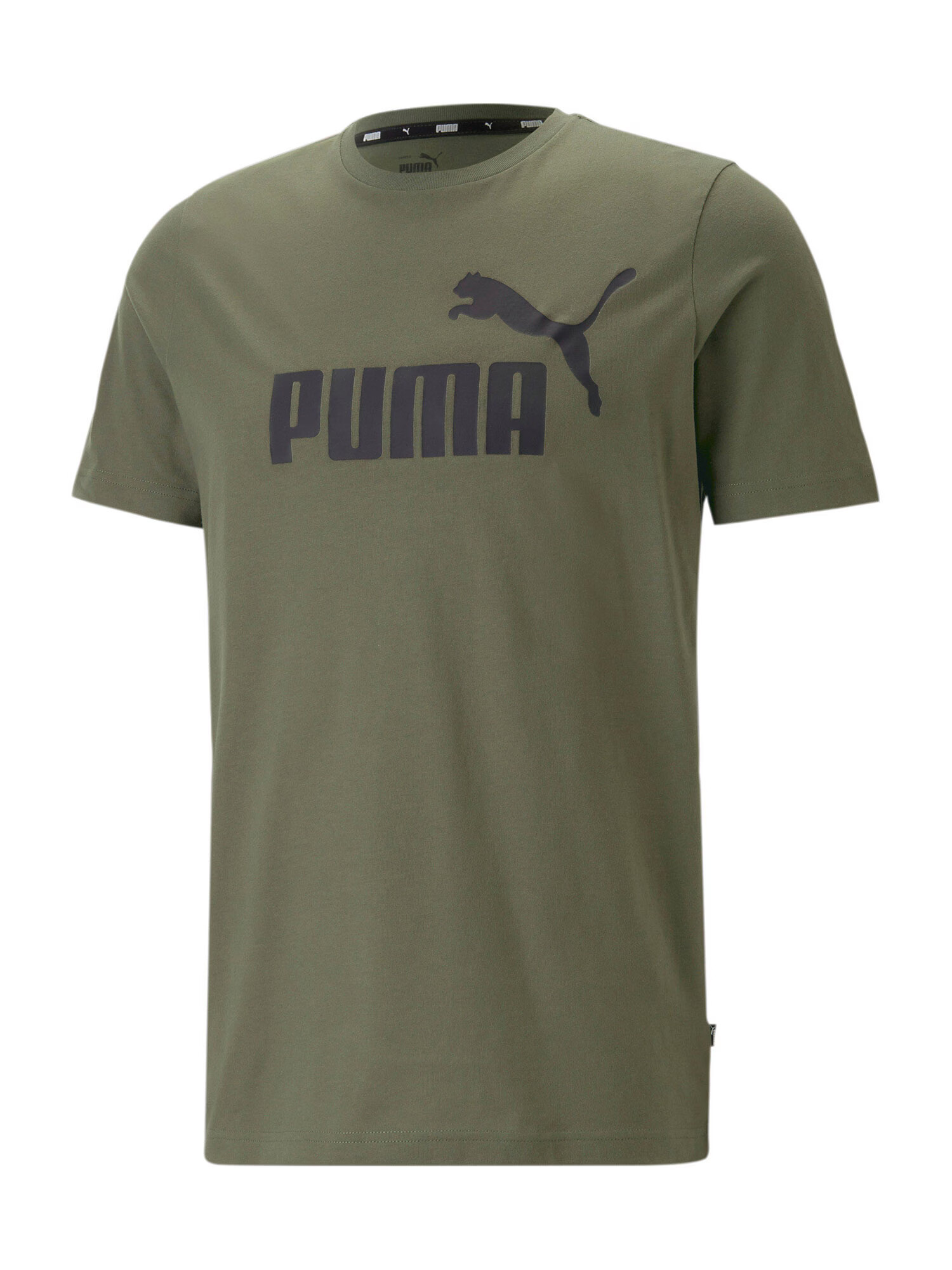 PUMA Μπλουζάκι 'Essential' λαδί / μαύρο - Pepit.gr