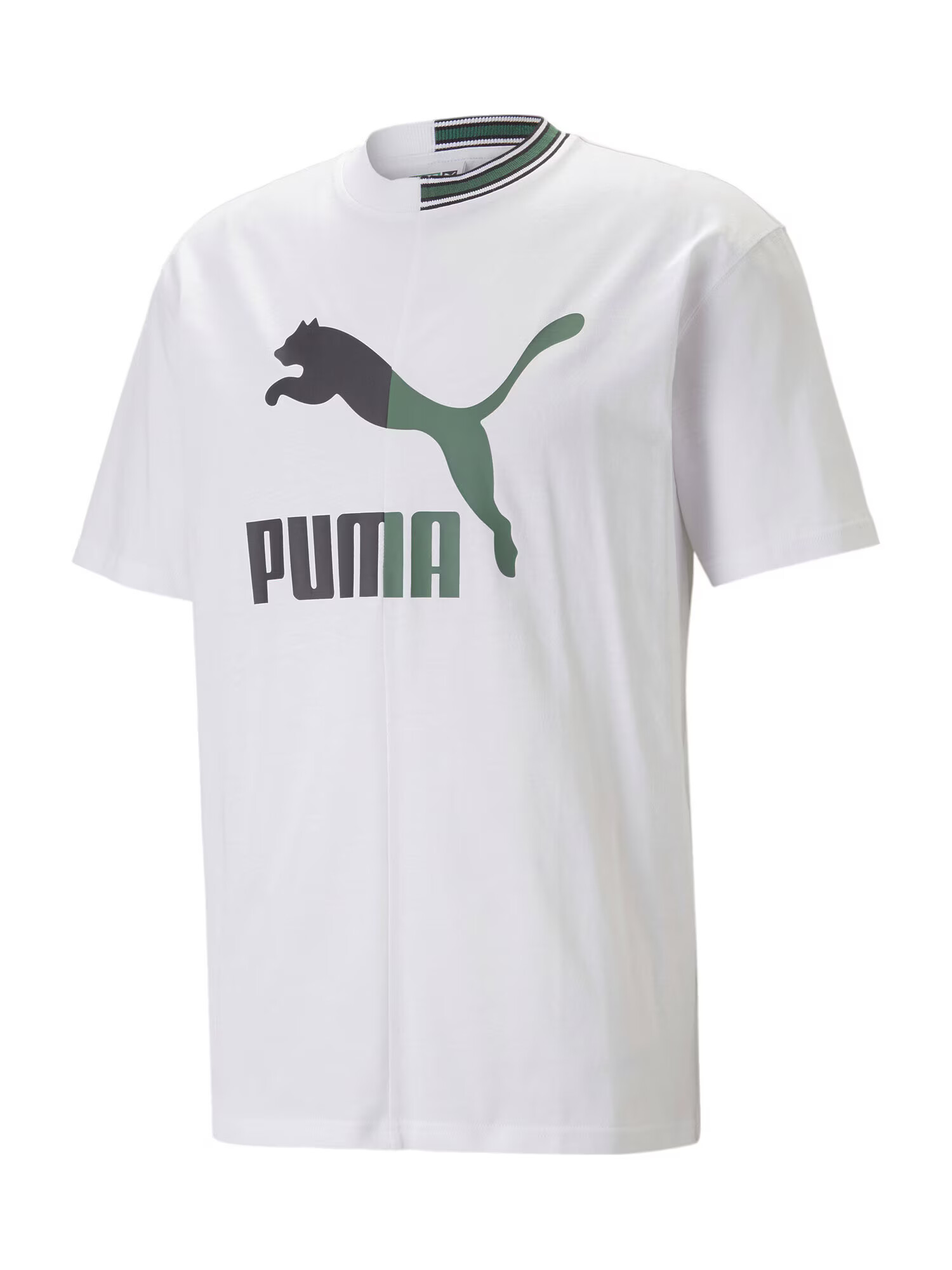 PUMA Μπλουζάκι σκούρο πράσινο / μαύρο / λευκό - Pepit.gr