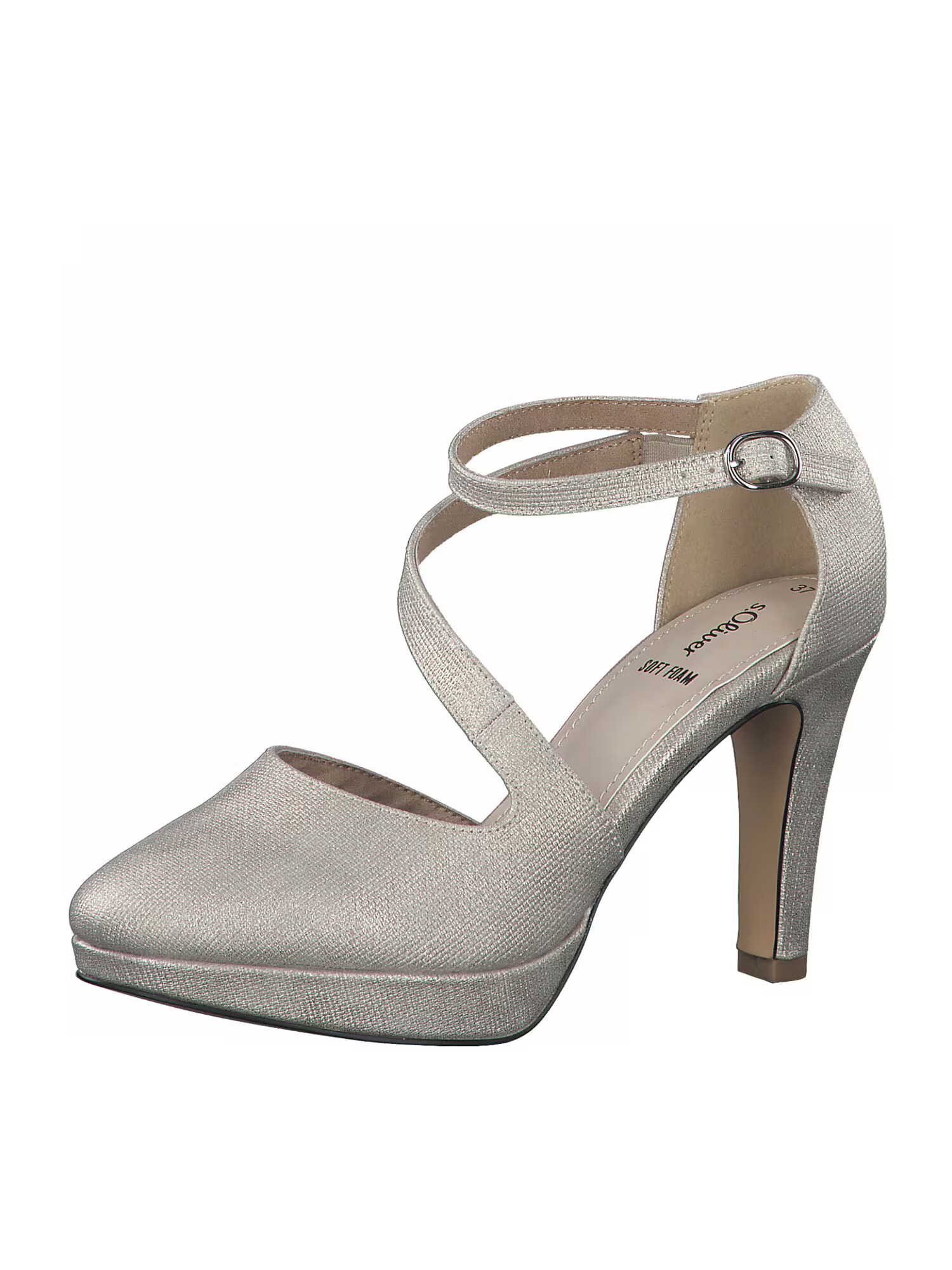 s.Oliver Γόβες slingback ασημί - Pepit.gr