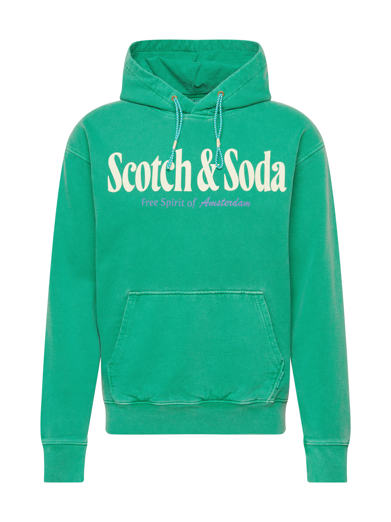 SCOTCH & SODA Μπλούζα φούτερ κρεμ / μπλε περιστεριού / πράσινο - Pepit.gr