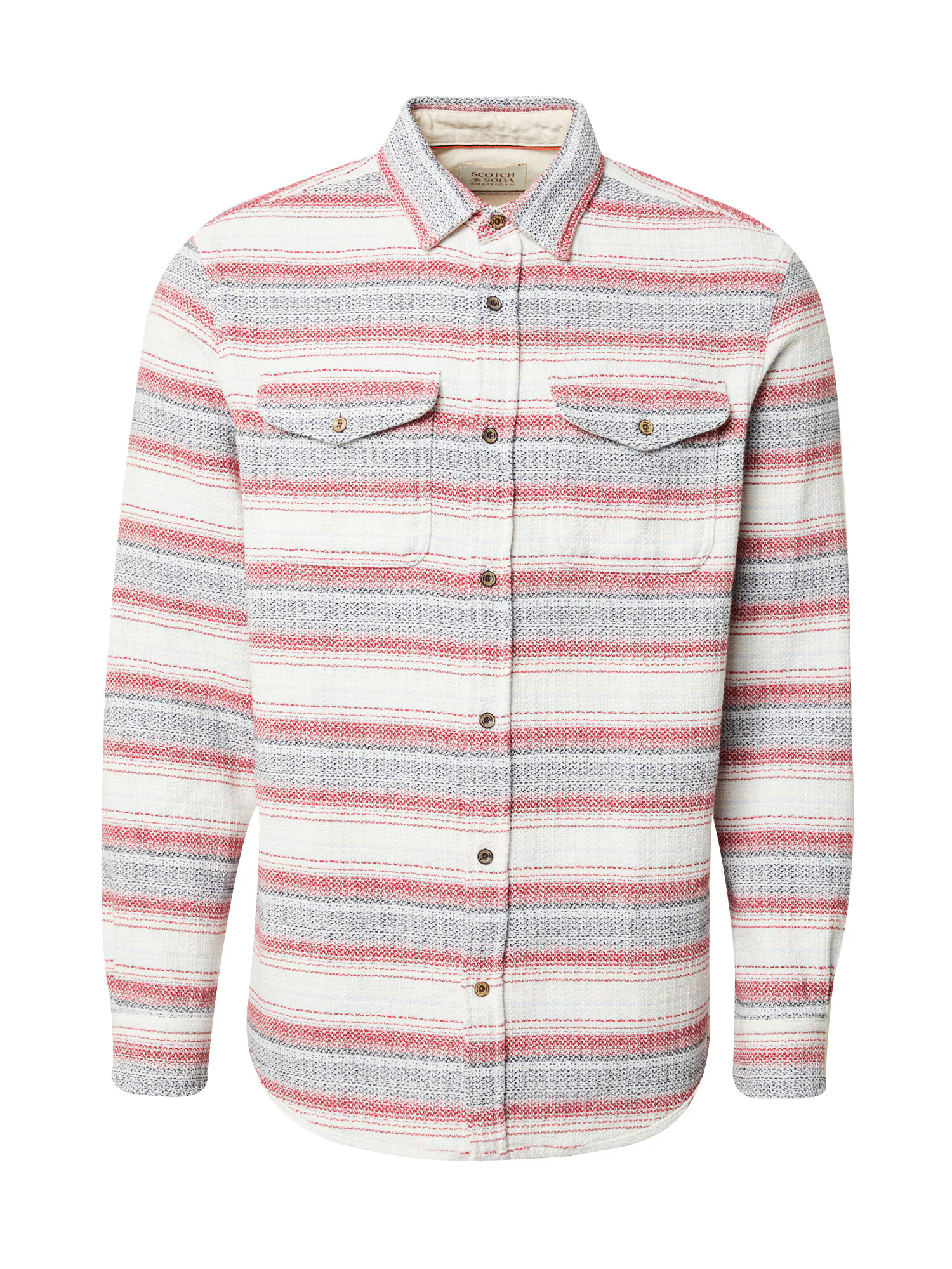 SCOTCH & SODA Πουκάμισο 'Waffle Check' μπλε / ρόδινο / offwhite - Pepit.gr