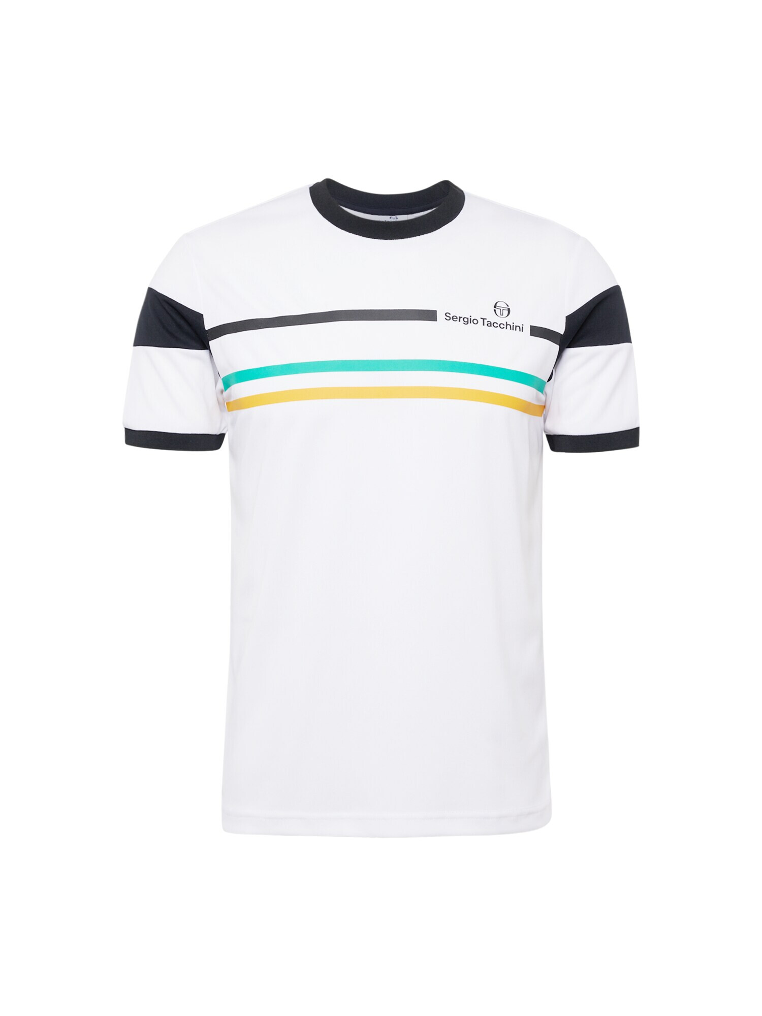 Sergio Tacchini Λειτουργικό μπλουζάκι 'PLUG IN' τιρκουάζ / κίτρινο / μαύρο / λευκό - Pepit.gr