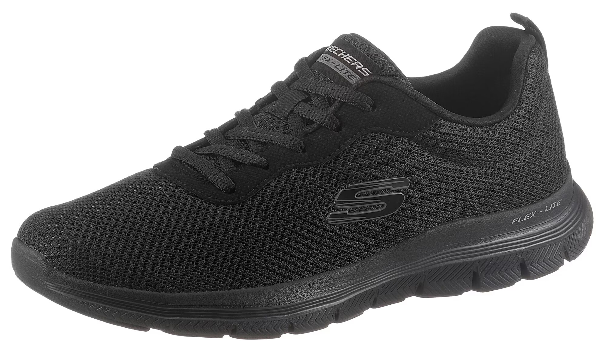 SKECHERS Σνίκερ χαμηλό 'Flex Appeal' γκρι / μαύρο / λευκό - Pepit.gr