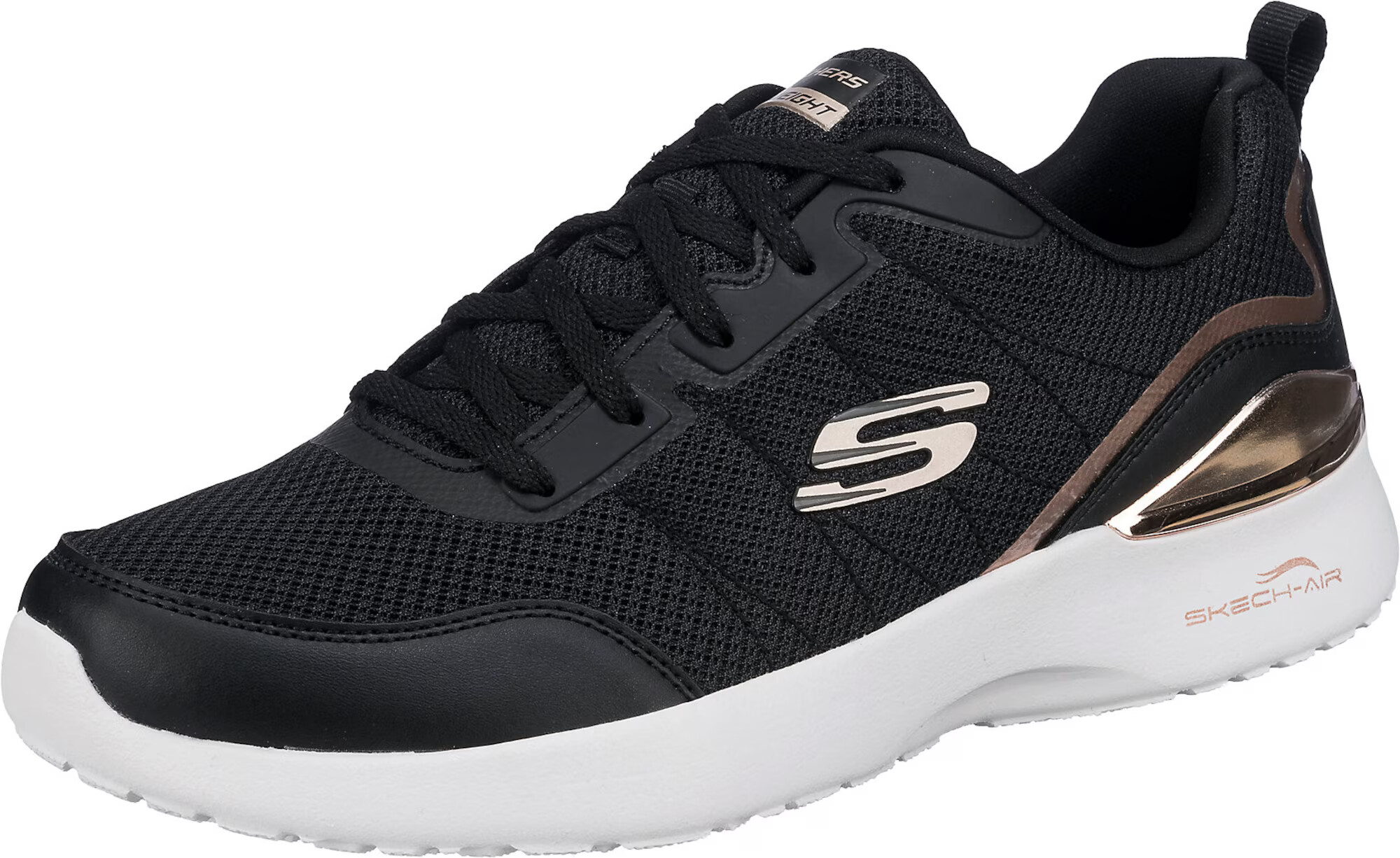 SKECHERS Σνίκερ χαμηλό ροζέ χρυσό / μαύρο - Pepit.gr