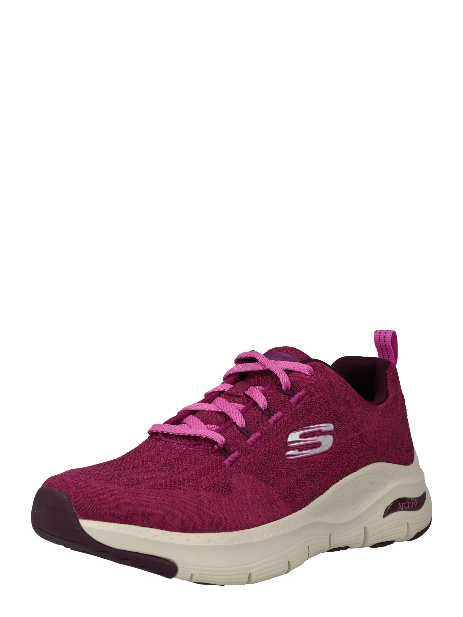 SKECHERS Σνίκερ χαμηλό σμέουρο / ασημί - Pepit.gr