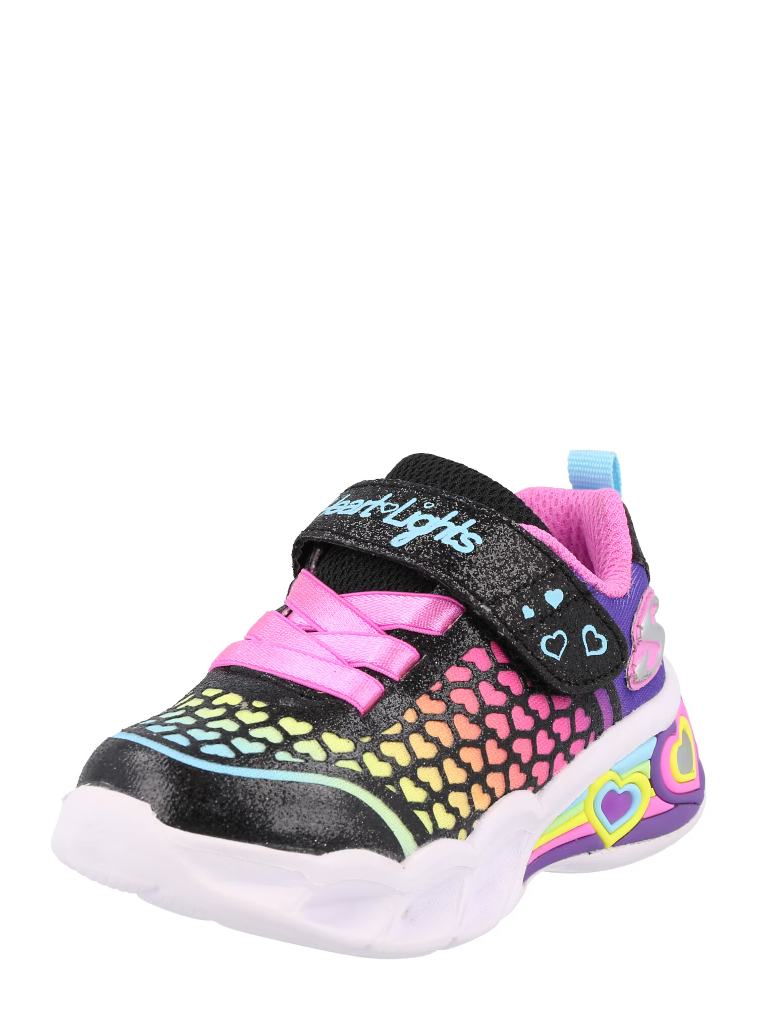 SKECHERS Σνίκερ 'SWEETHEART LIGHTS' αζούρ / κίτρινο / λιλά νέον / ροζ / μαύρο - Pepit.gr