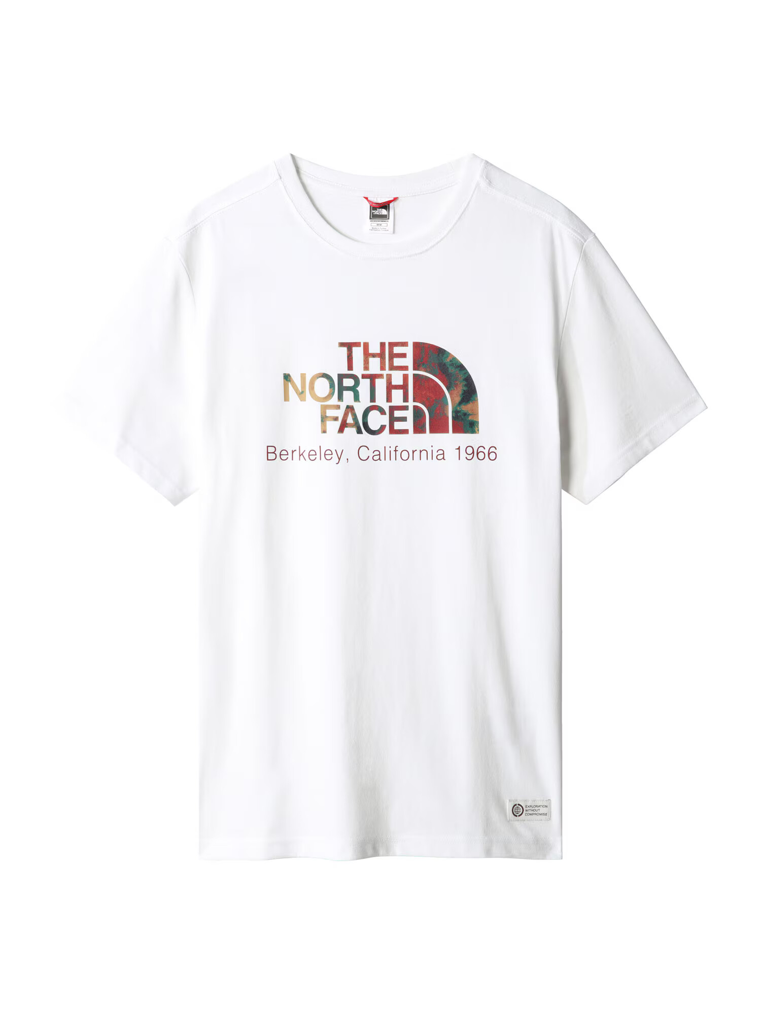 THE NORTH FACE Μπλουζάκι 'BERKELEY CALIFORNIA' σκούρο πράσινο / βουργουνδί / λευκό - Pepit.gr