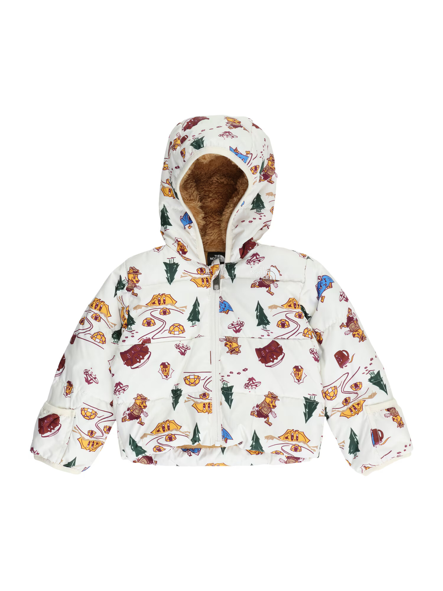 THE NORTH FACE Μπουφάν πεζοπορίας 'BABY NORTH DOWN HOODED JACKET' μπλε / κίτρινο / βουργουνδί / λευκό - Pepit.gr