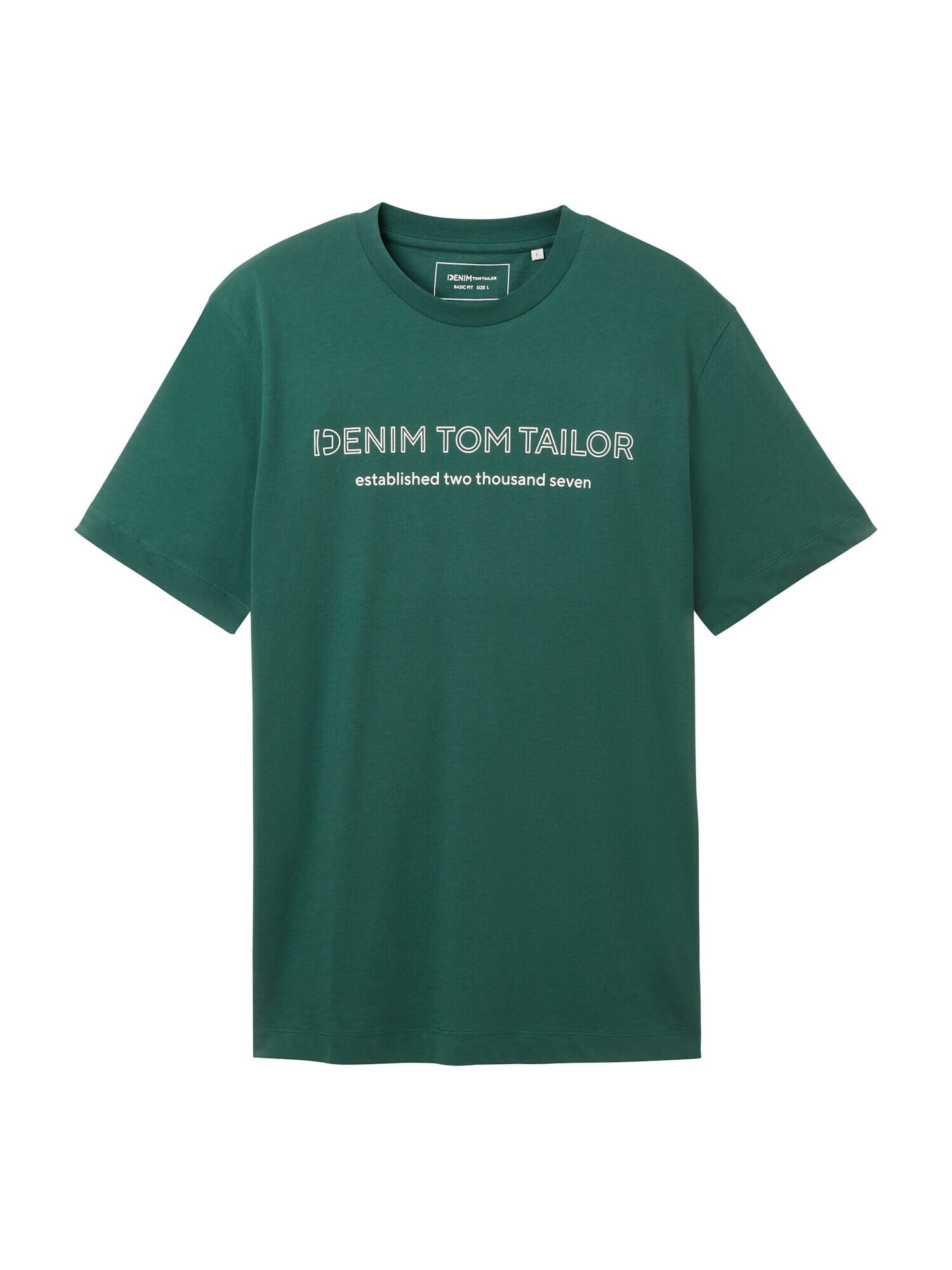 TOM TAILOR DENIM Μπλουζάκι έλατο / λευκό - Pepit.gr