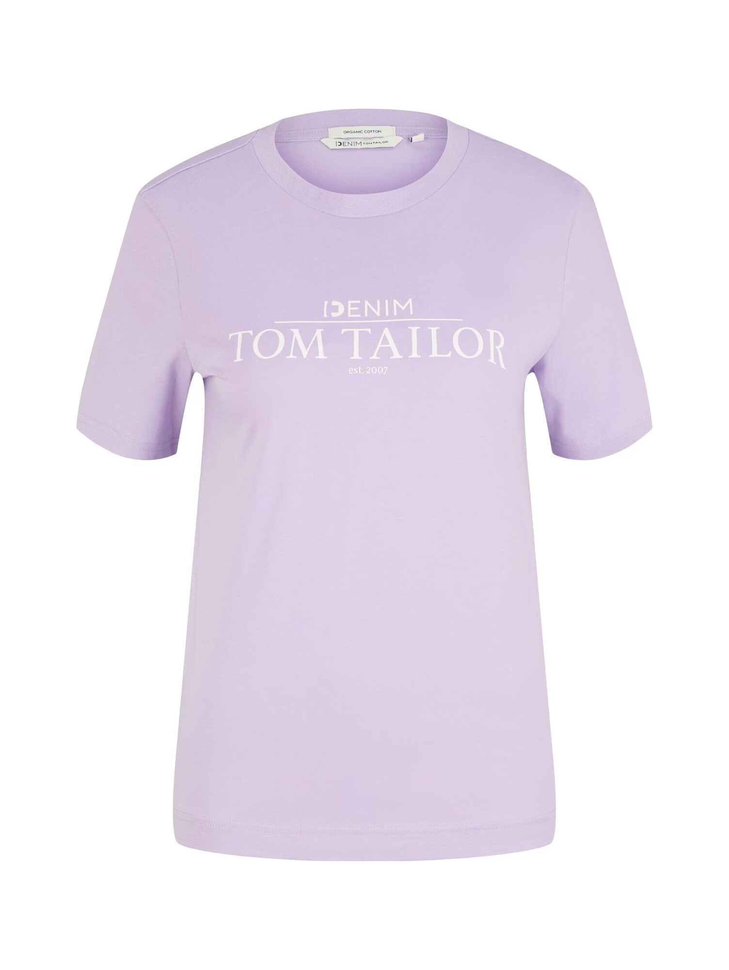 TOM TAILOR DENIM Μπλουζάκι λιλά παστέλ / λευκό μαλλιού - Pepit.gr