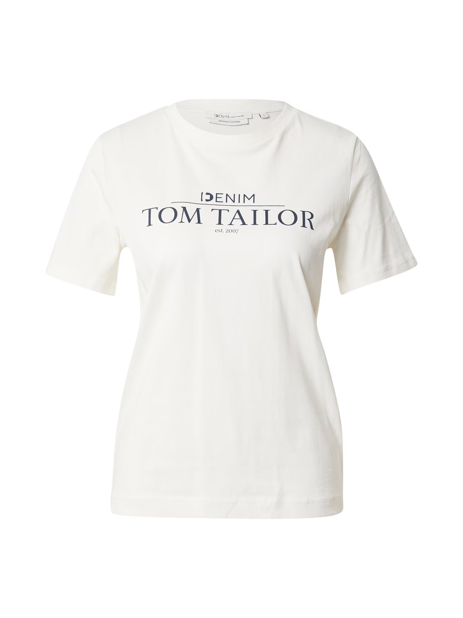 TOM TAILOR DENIM Μπλουζάκι μαύρο / λευκό - Pepit.gr