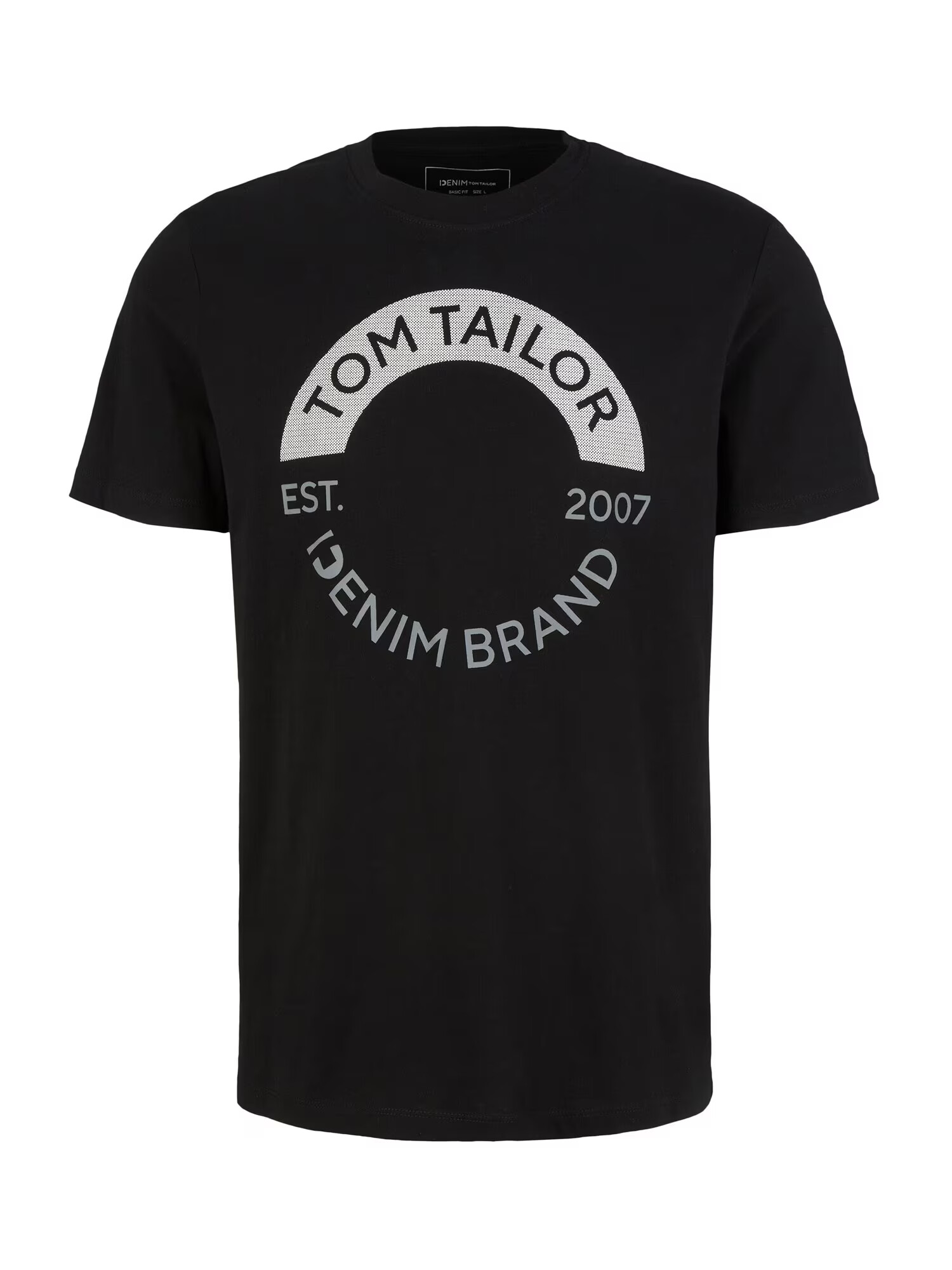 TOM TAILOR DENIM Μπλουζάκι μαύρο / λευκό - Pepit.gr