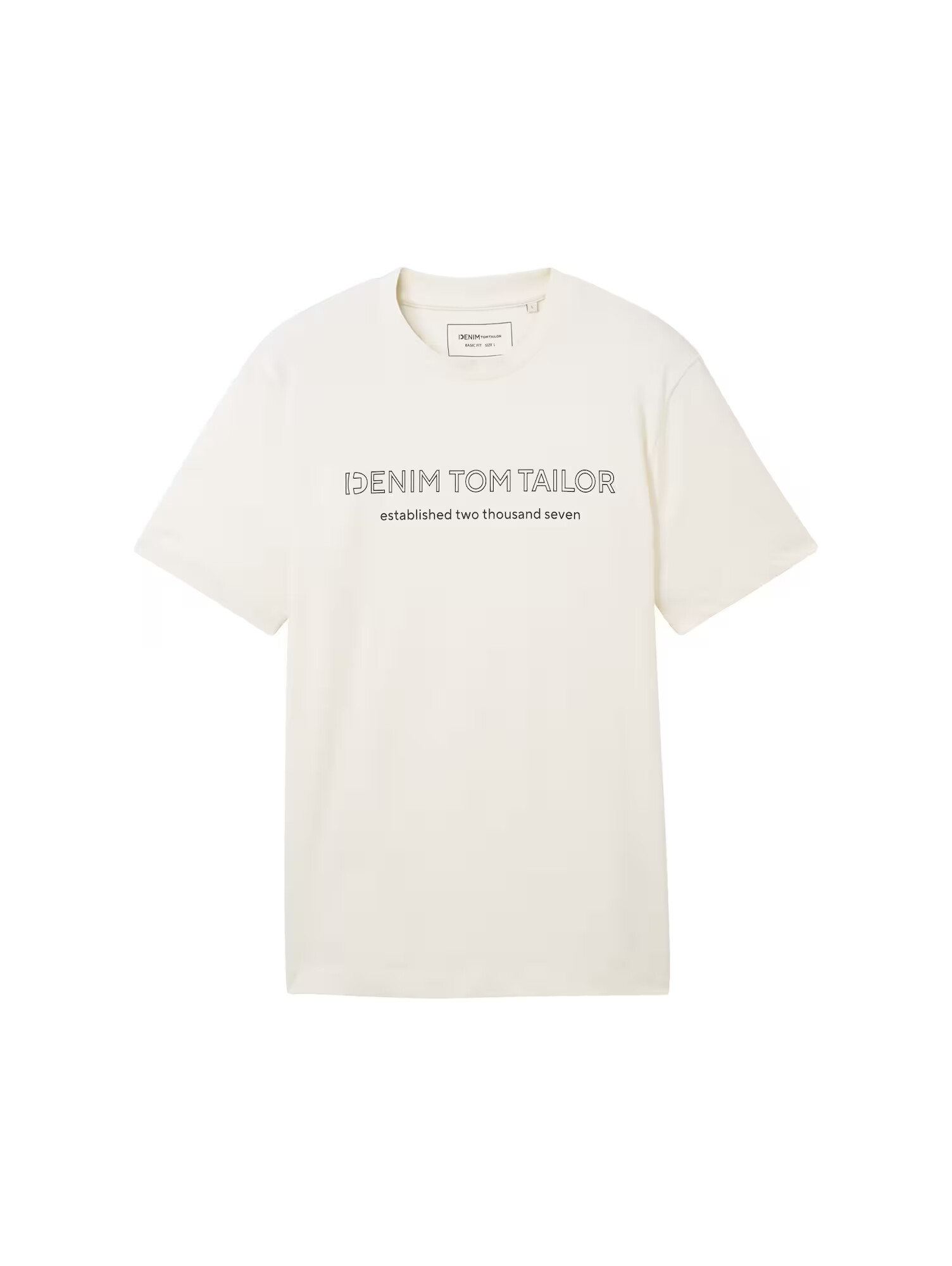 TOM TAILOR DENIM Μπλουζάκι μαύρο / λευκό - Pepit.gr