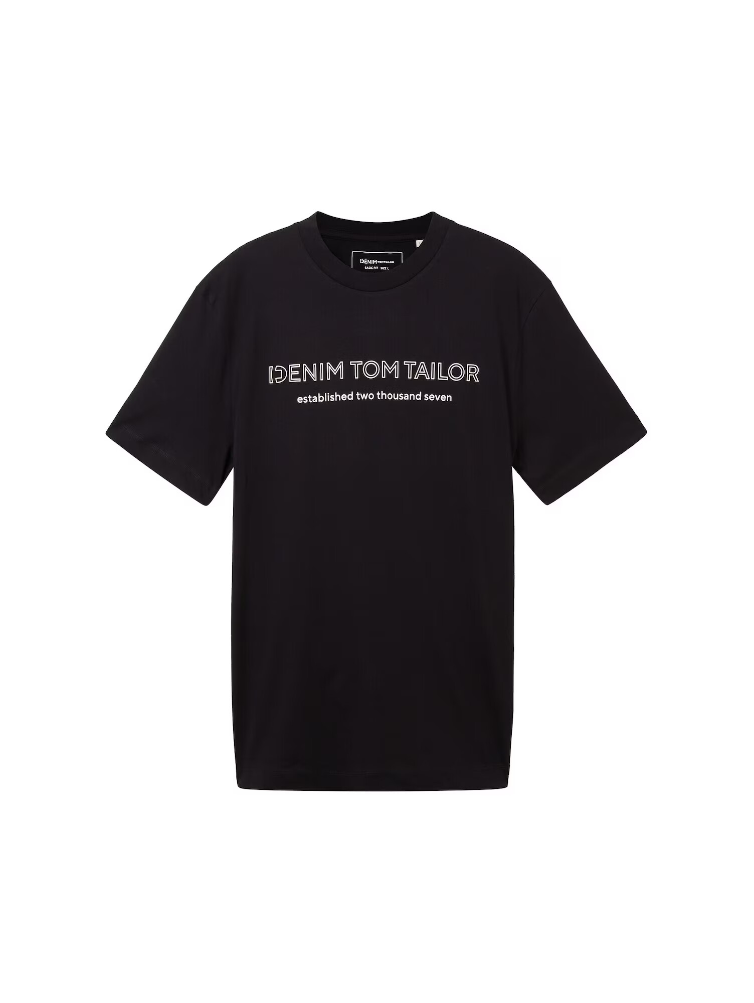 TOM TAILOR DENIM Μπλουζάκι μαύρο / λευκό - Pepit.gr