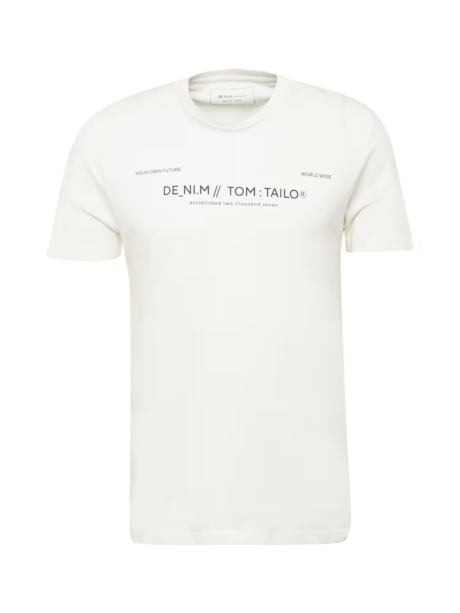 TOM TAILOR DENIM Μπλουζάκι μαύρο / offwhite - Pepit.gr