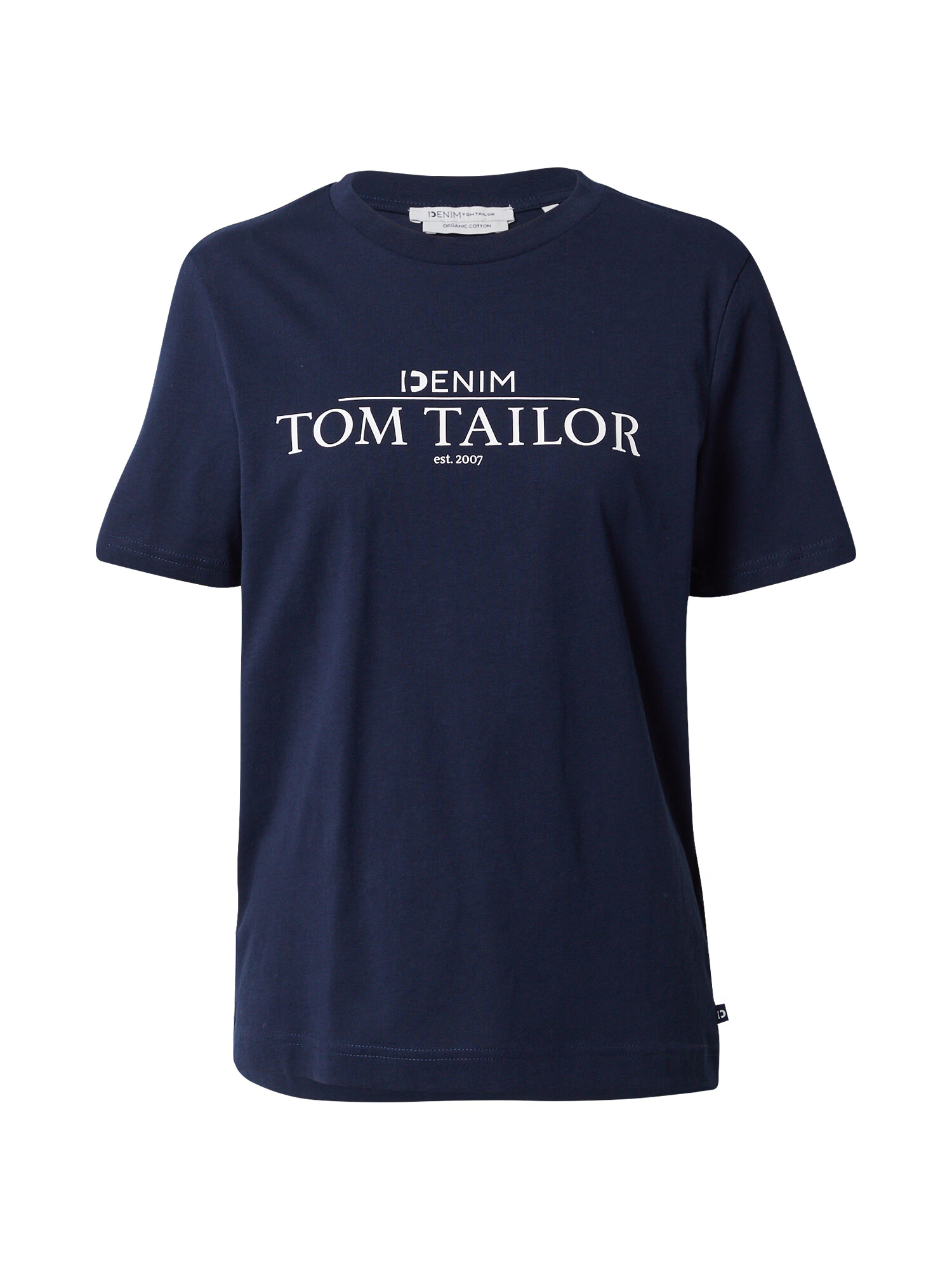 TOM TAILOR DENIM Μπλουζάκι ναυτικό μπλε / λευκό - Pepit.gr