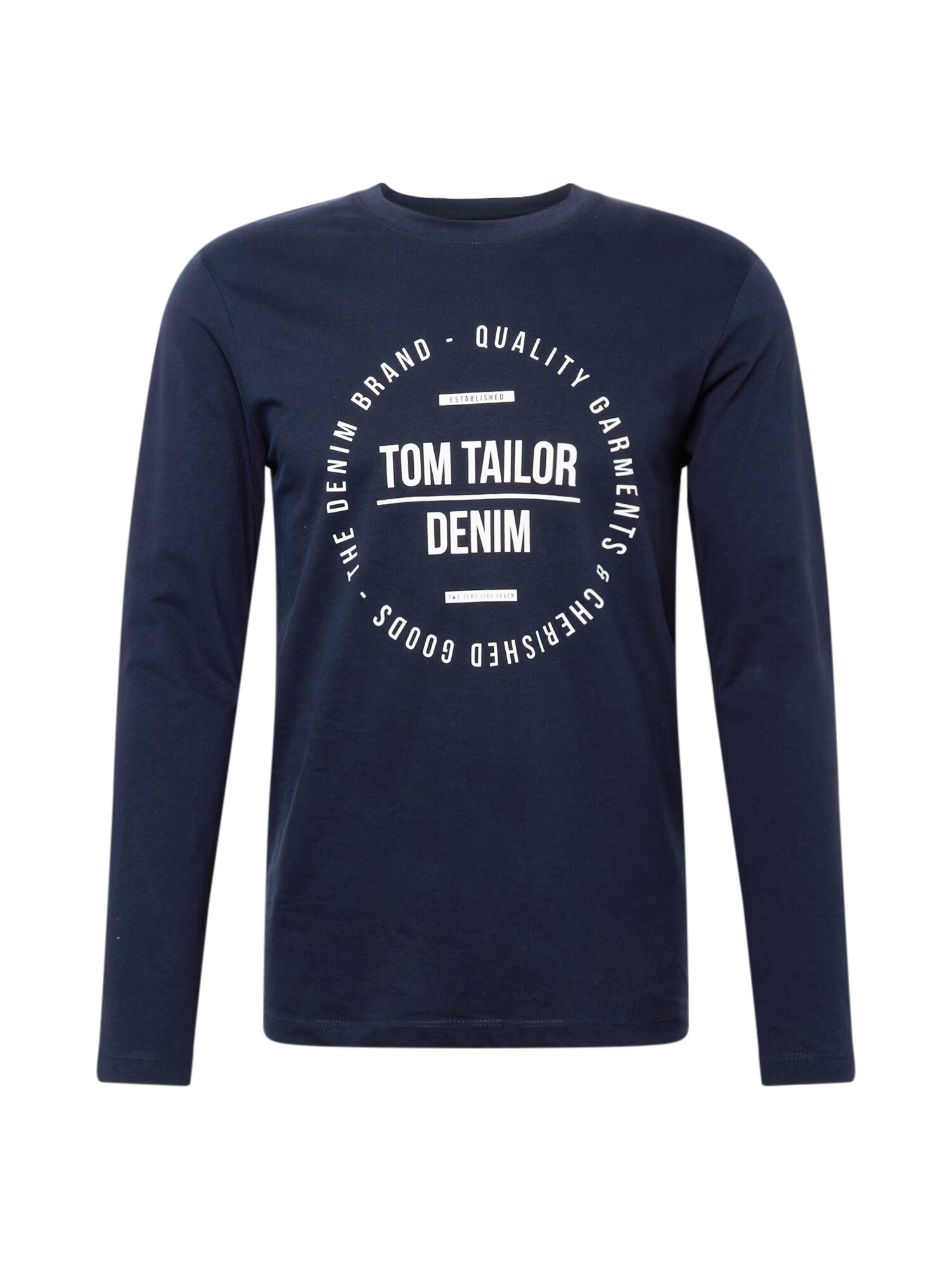 TOM TAILOR DENIM Μπλουζάκι ναυτικό μπλε / λευκό - Pepit.gr