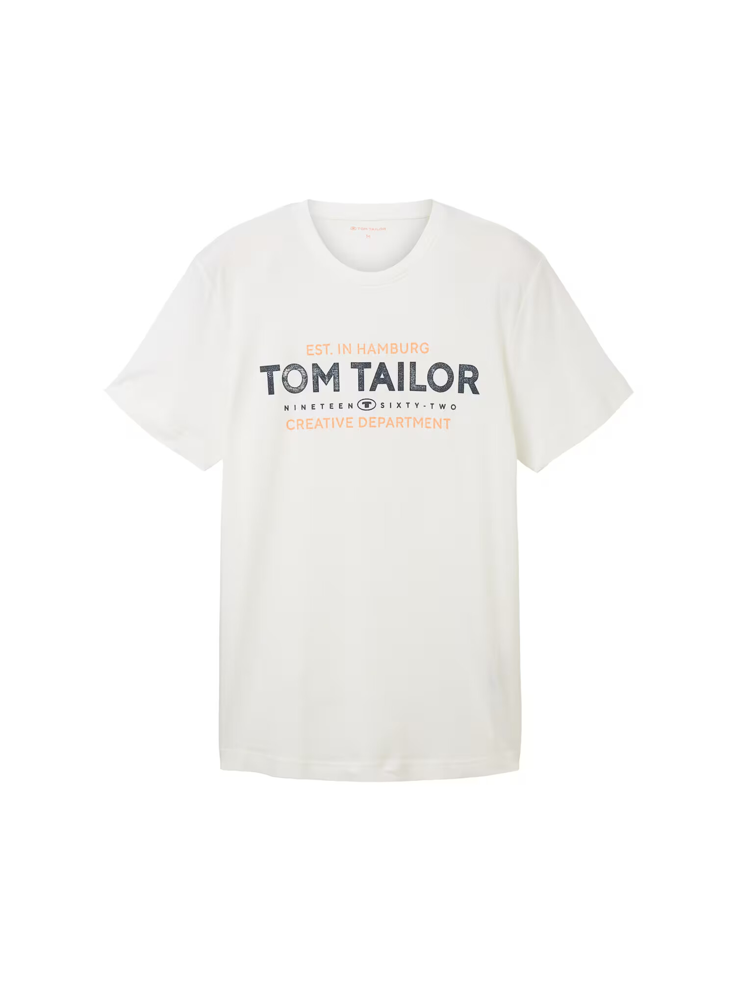 TOM TAILOR Μπλουζάκι πορτοκαλί / μαύρο / offwhite - Pepit.gr