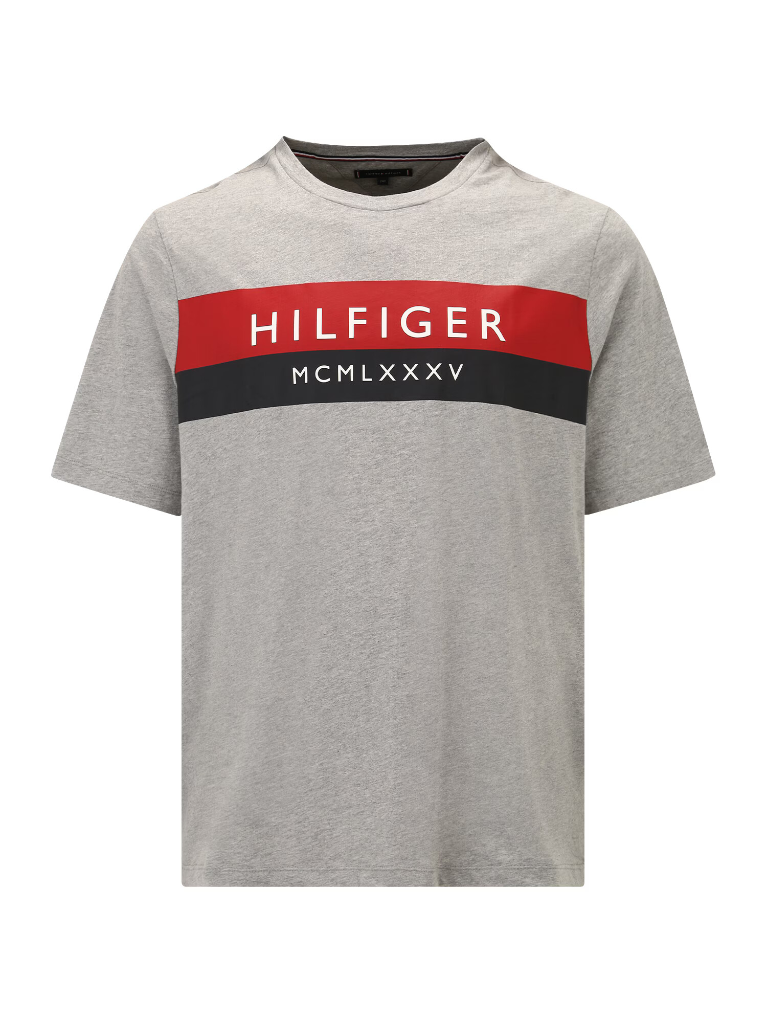 Tommy Hilfiger Big & Tall Μπλουζάκι γκρι μελανζέ / κόκκινο / μαύρο / λευκό - Pepit.gr