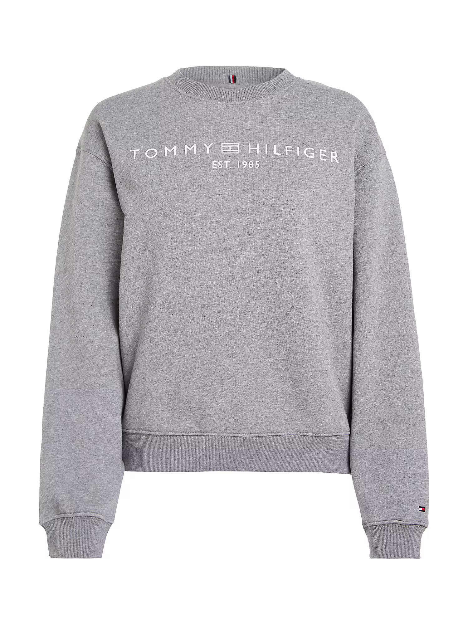 Tommy Hilfiger Curve Μπλούζα φούτερ γκρι μελανζέ / λευκό - Pepit.gr